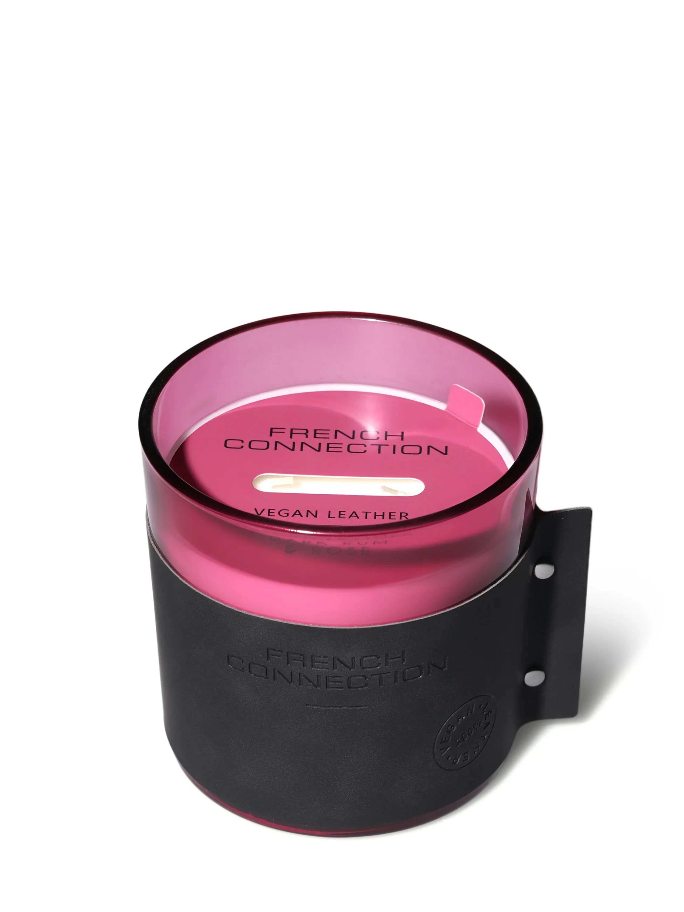 Dark Rum & Rose Vegan Leather Candle - Image 3