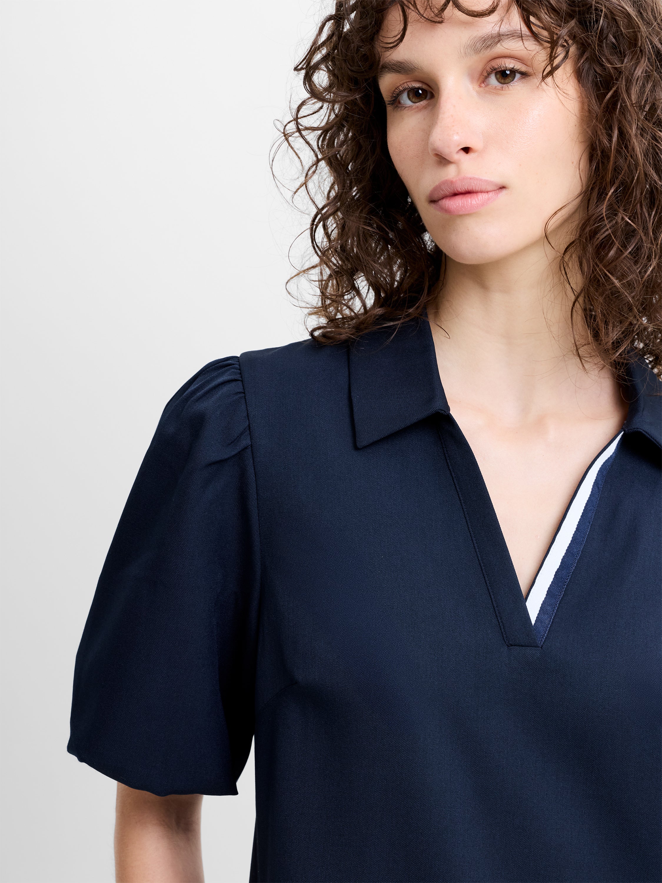Salma Suiting Puff Sleeve Pleated Mini Dress - Image 3