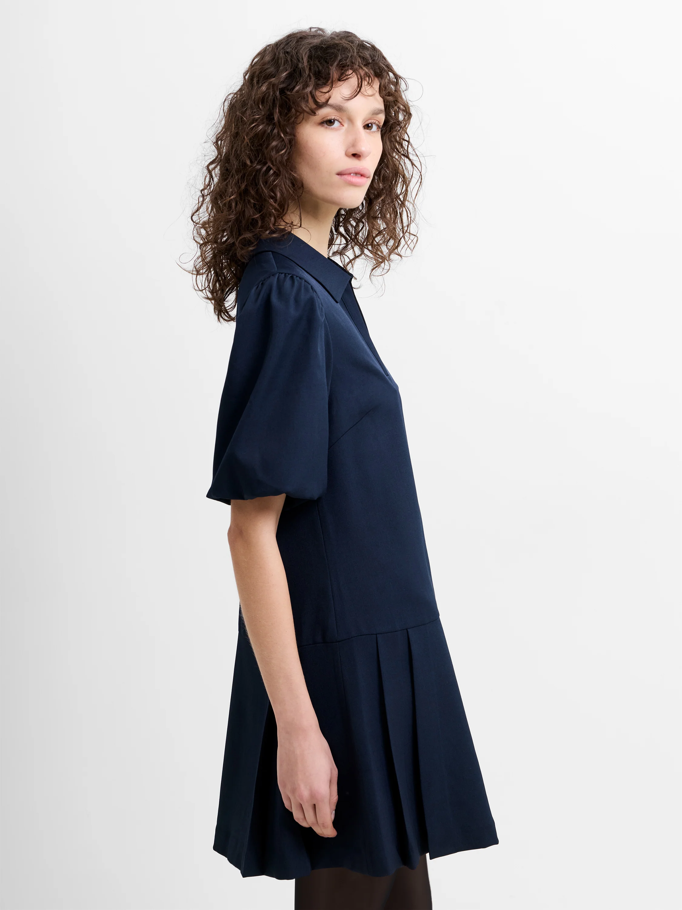 Salma Suiting Puff Sleeve Pleated Mini Dress - Image 4