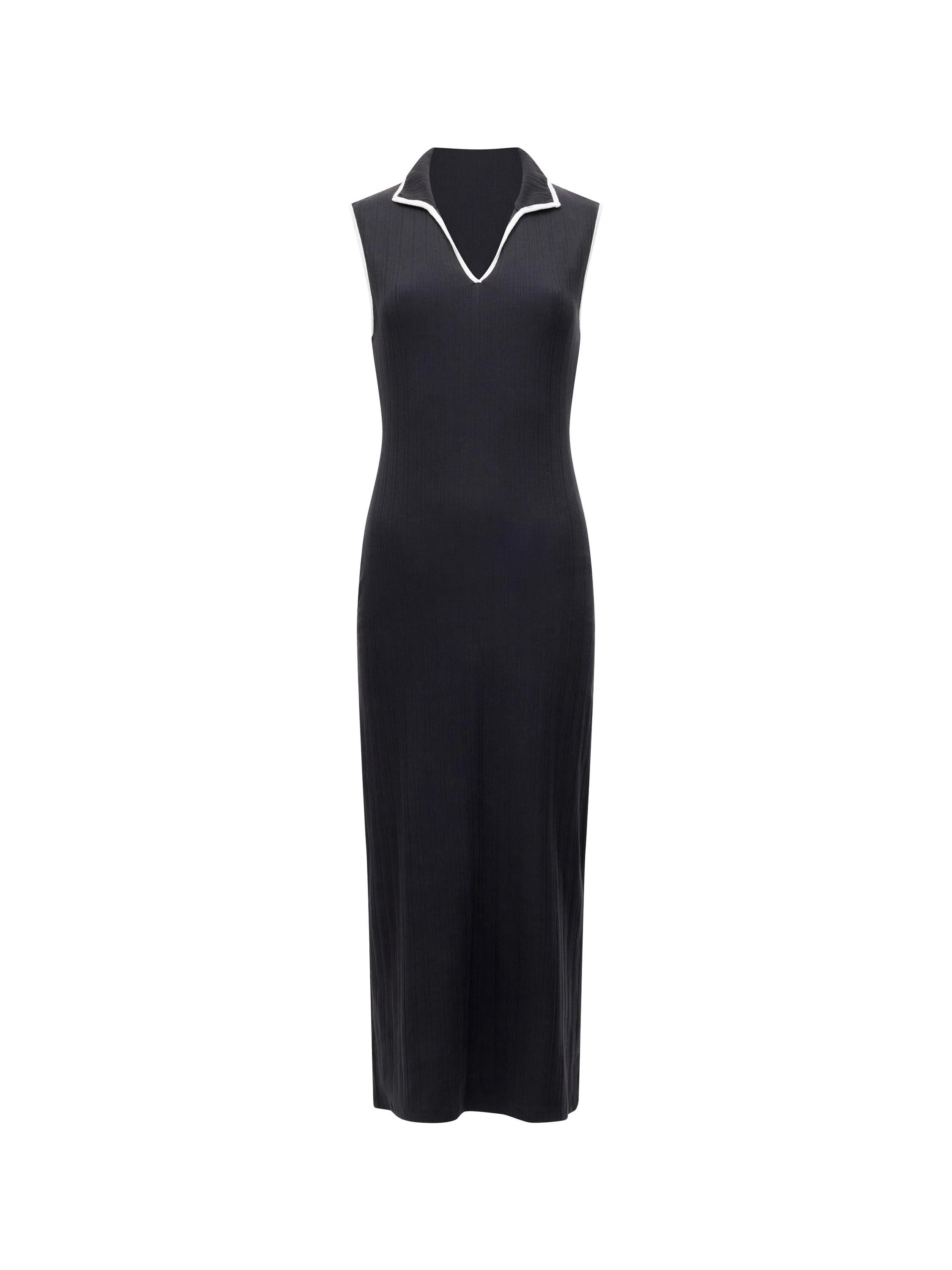 Sasia Rib Binding Collared Midi Dress - Image 5