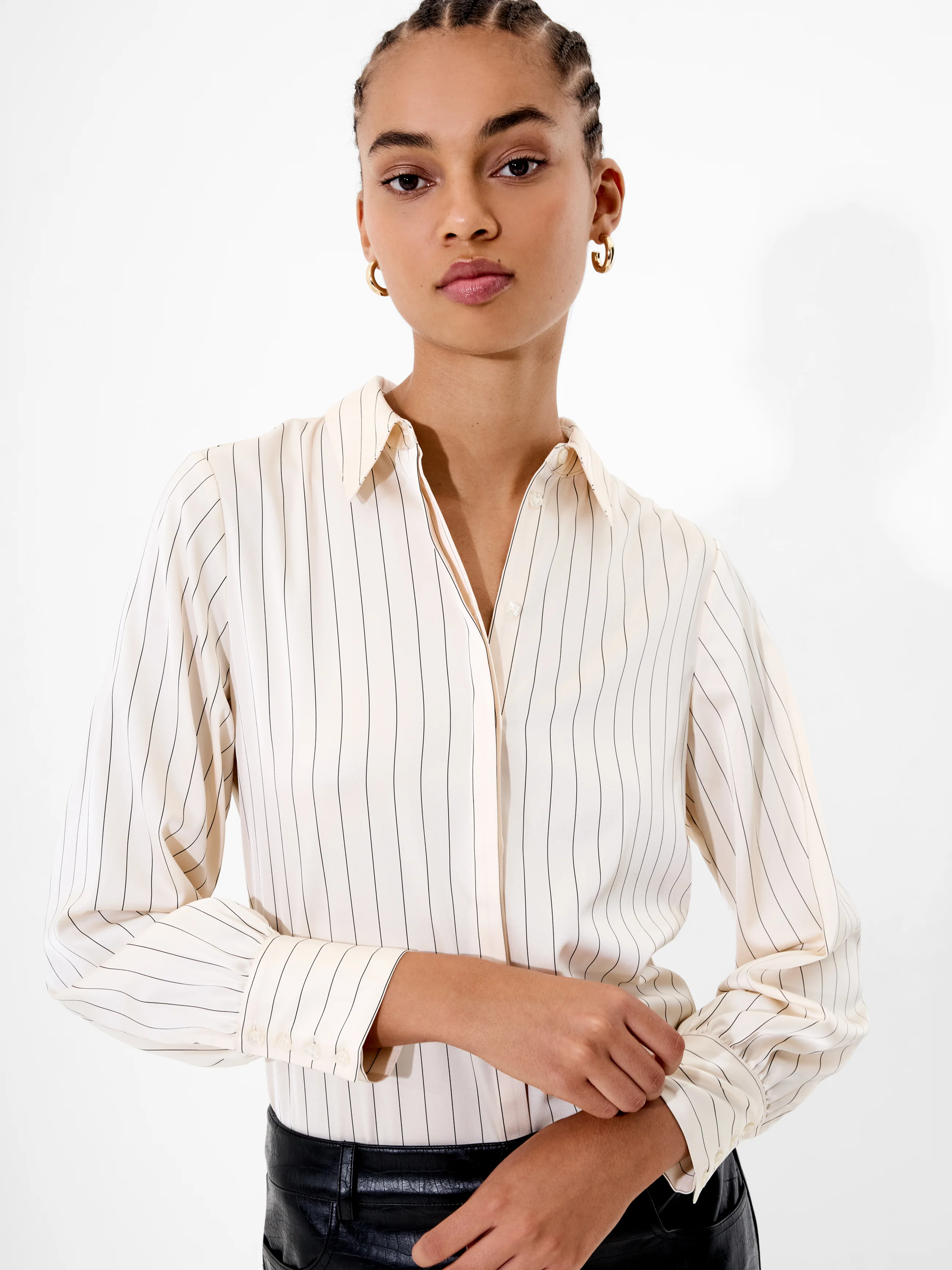 Satin Pinstripe Blouse - Image 3
