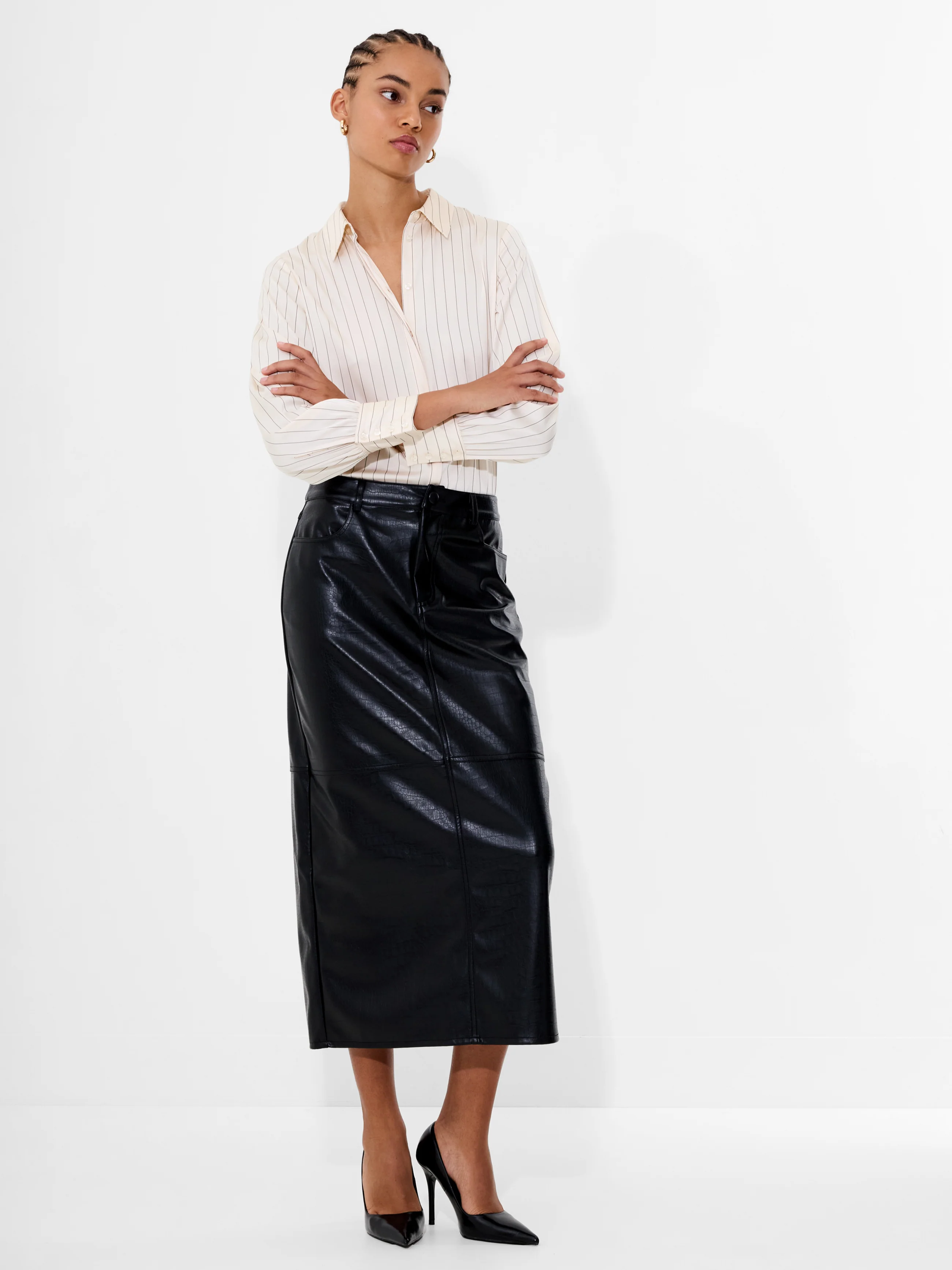 Satin Pinstripe Blouse - Image 4