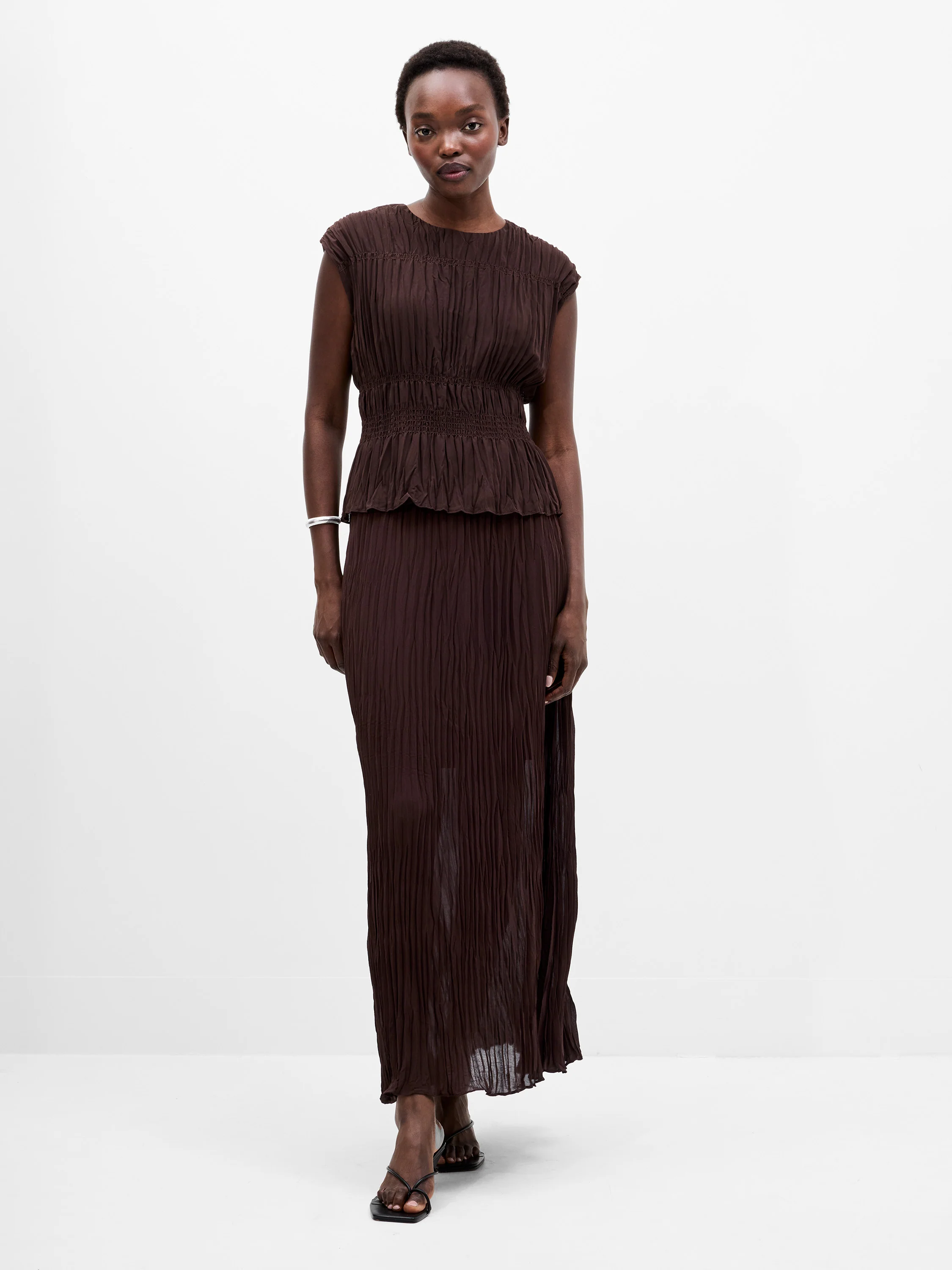 Saylor Pleated Georgette Sleeveless Top - Image 3