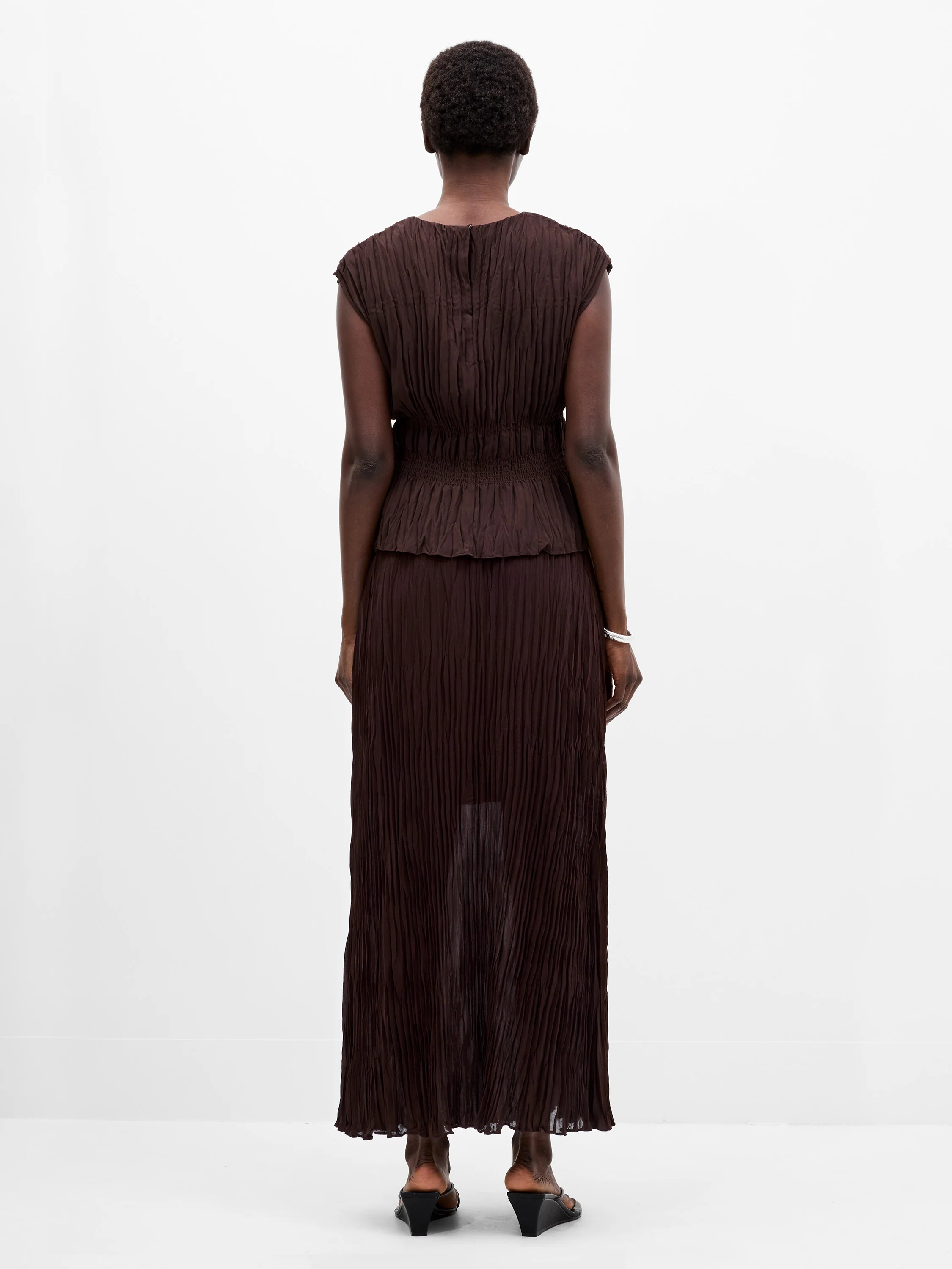 Saylor Pleated Georgette Sleeveless Top - Image 6