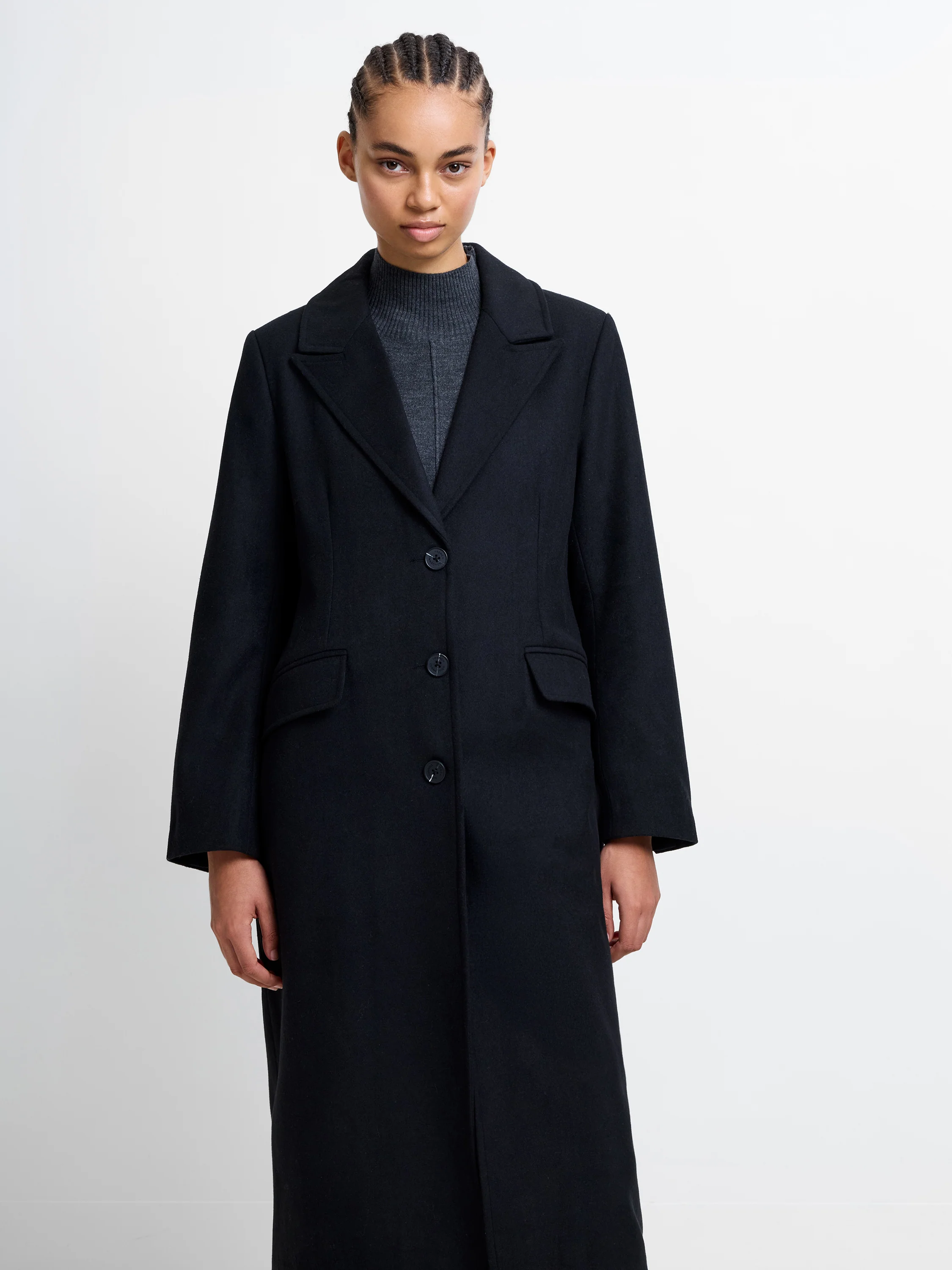 Single Breasted Wool Blend Coat - Image 2