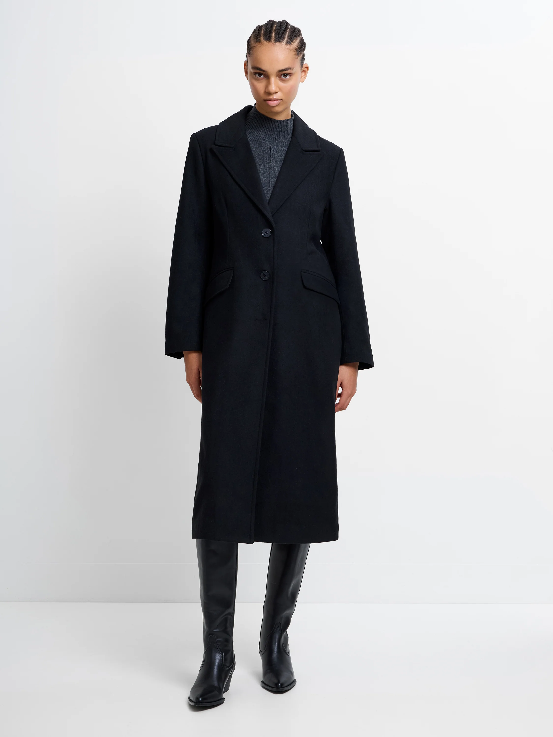 Single Breasted Wool Blend Coat - Image 5