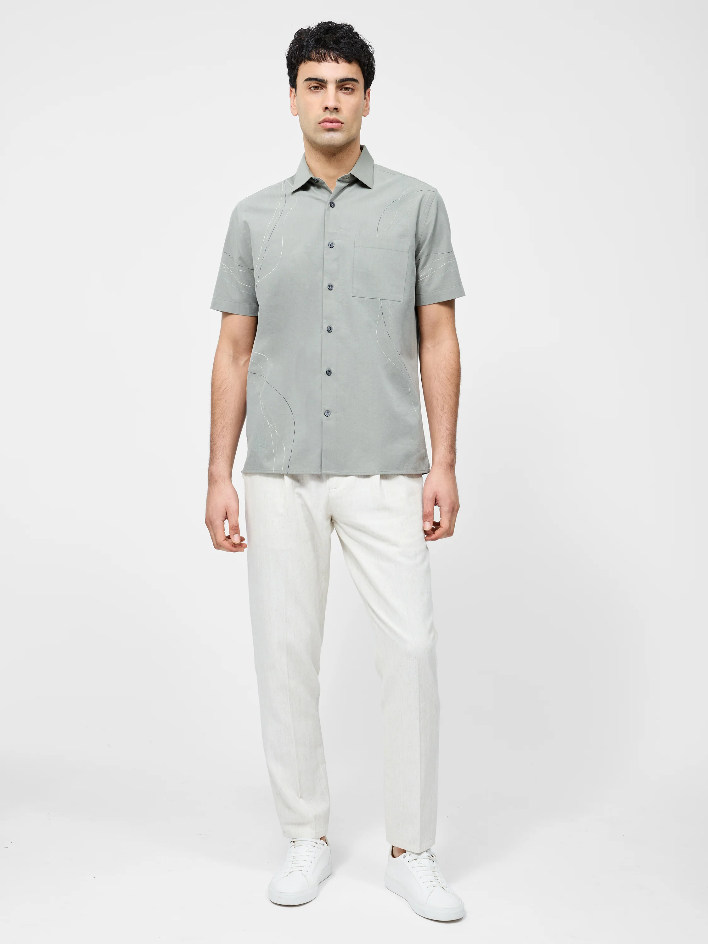 Scribble Dots Leo Short Sleeve Shirt - Image 2