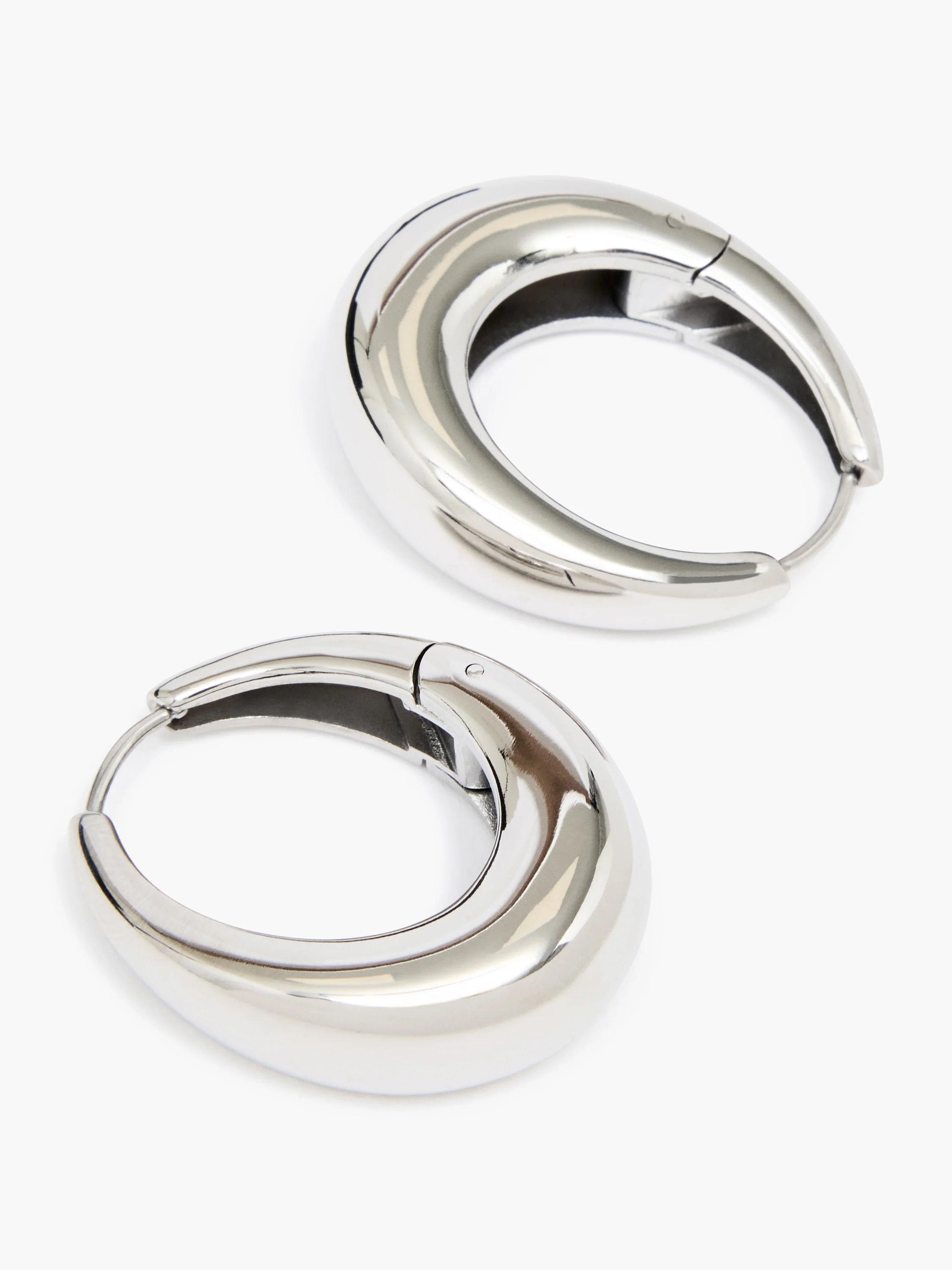 Sculptural Oval Hoop Earrings - Image 2