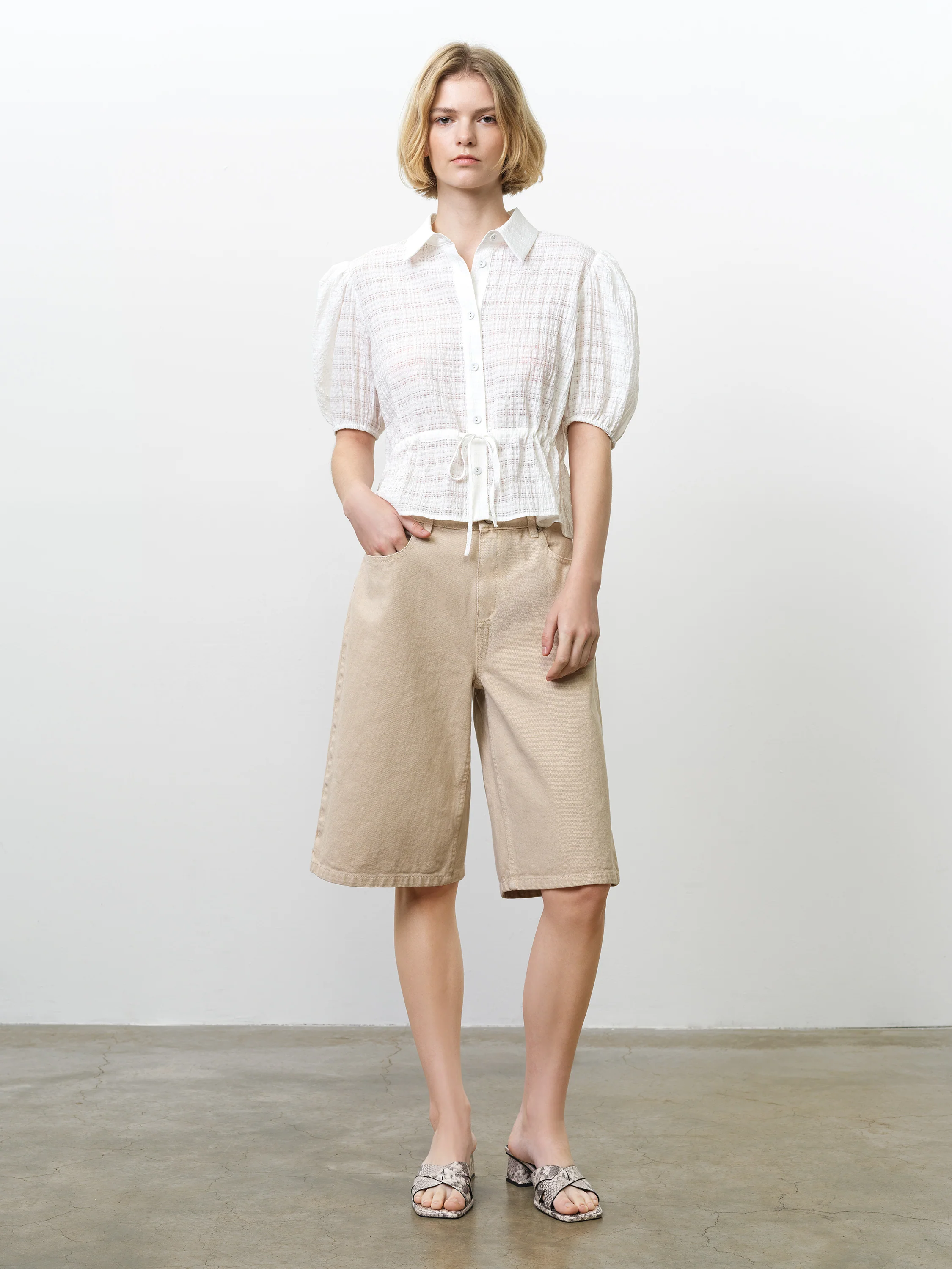 Shanaya Seersucker Drawstring Shirt - Image 2
