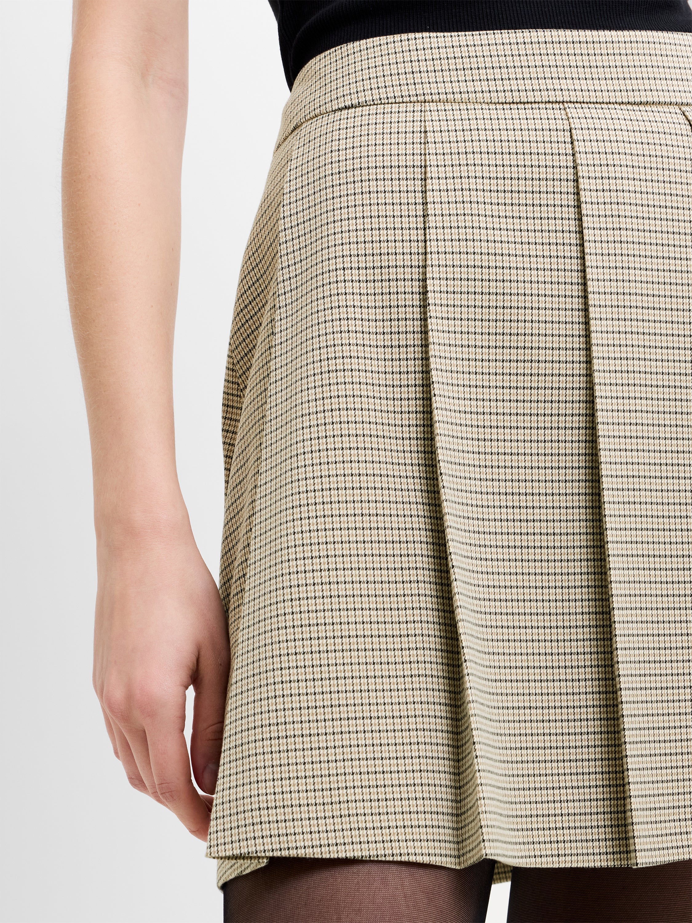 Shayla Prince of Wales Check Pleated Mini Skirt - Image 3