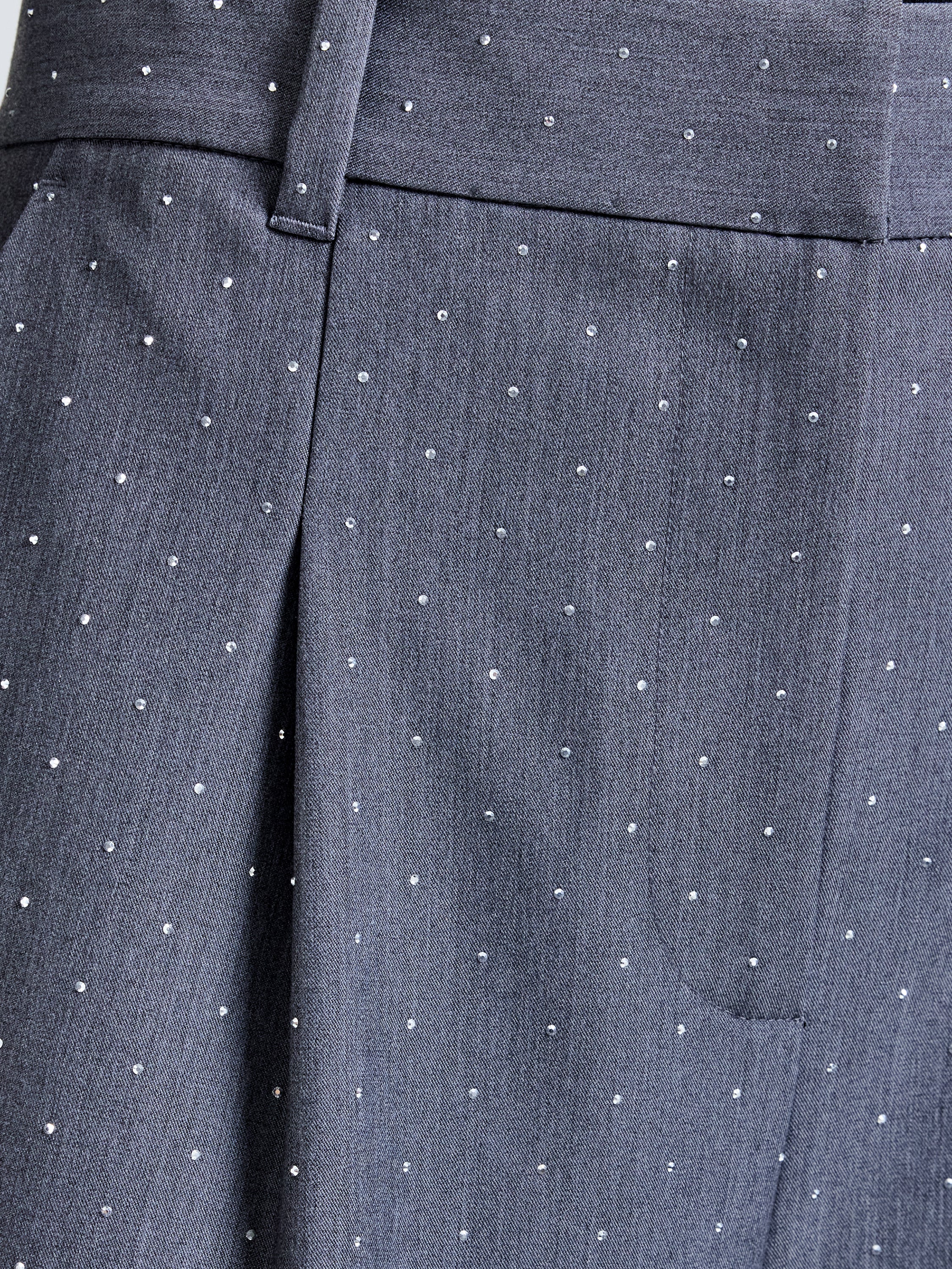 Sherry Hotfix Diamante Wide Leg Trousers - Image 3