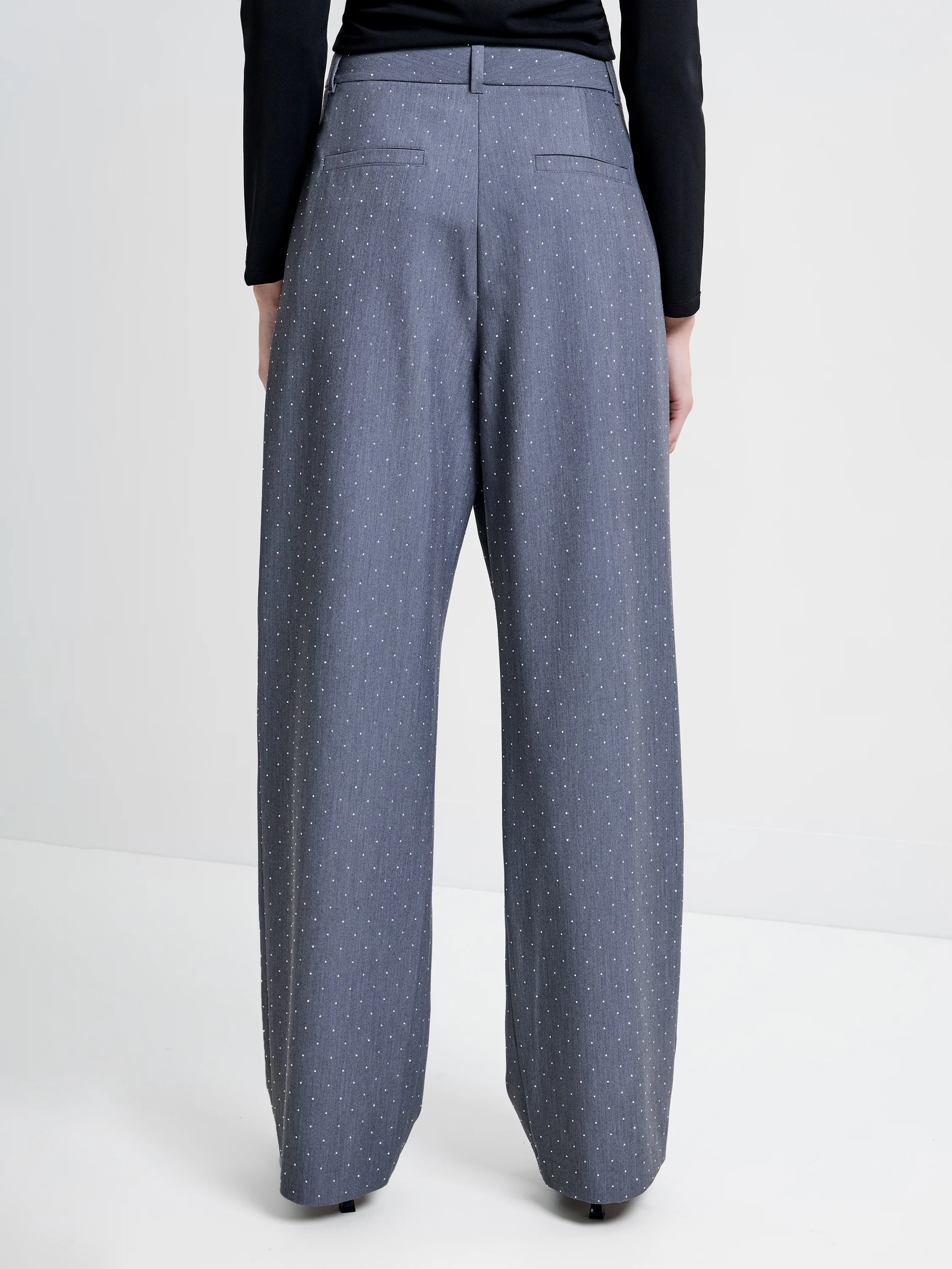 Sherry Hotfix Diamante Wide Leg Trousers - Image 4
