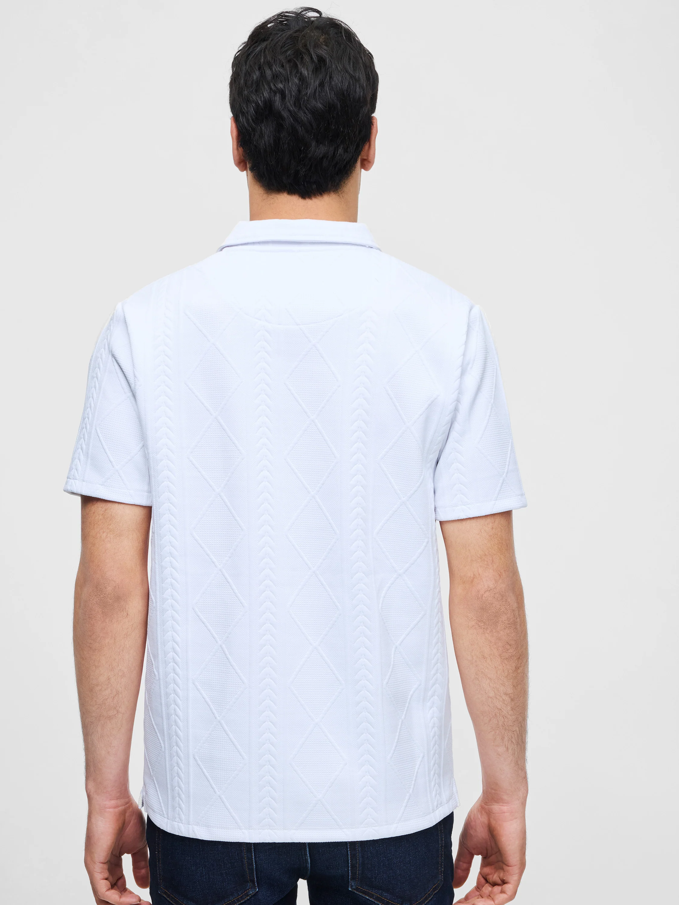 Short Sleeve Jacquard Polo Shirt - Image 5