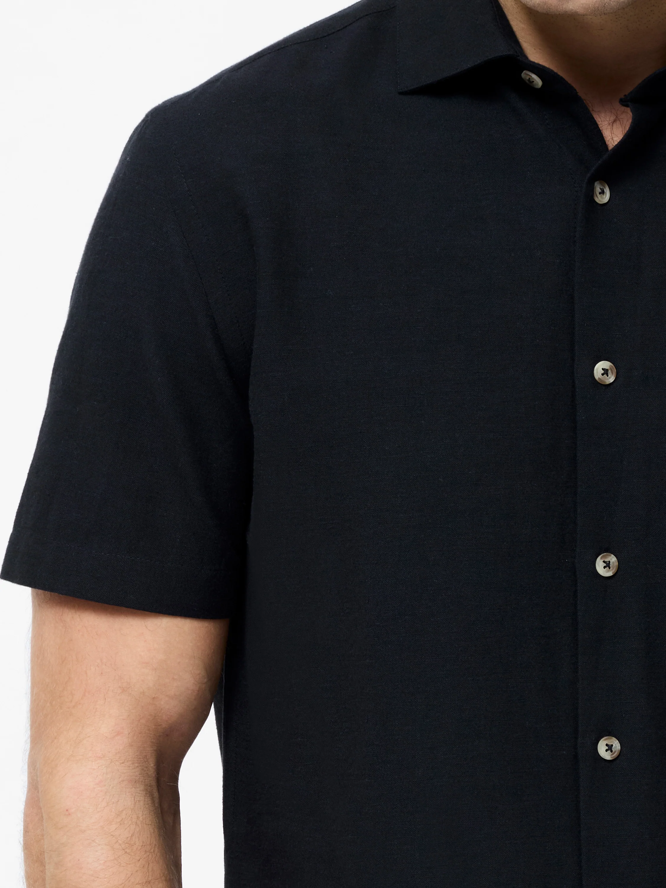 Short Sleeve Linen Blend Shirt - Image 3