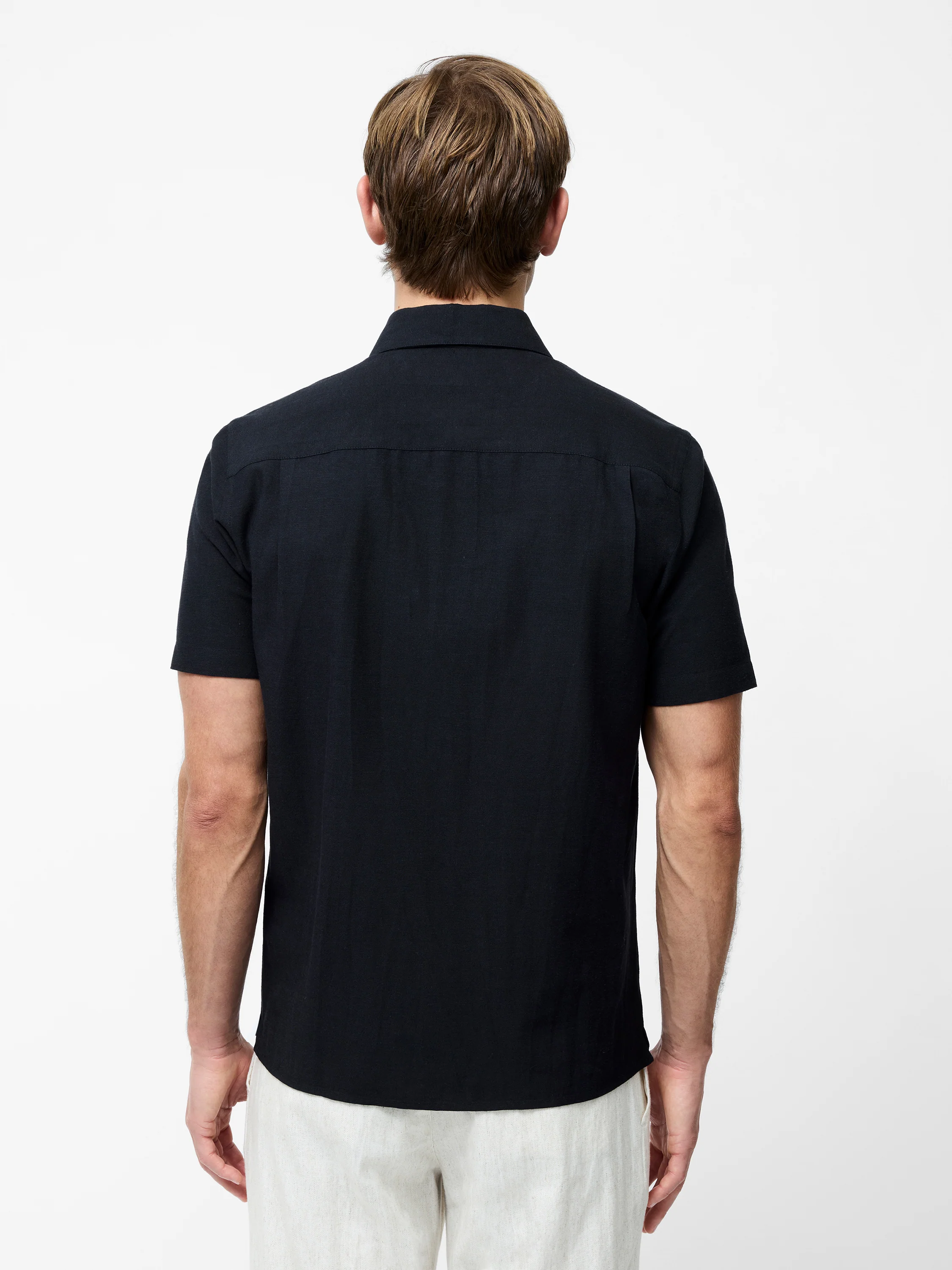 Short Sleeve Linen Blend Shirt - Image 4