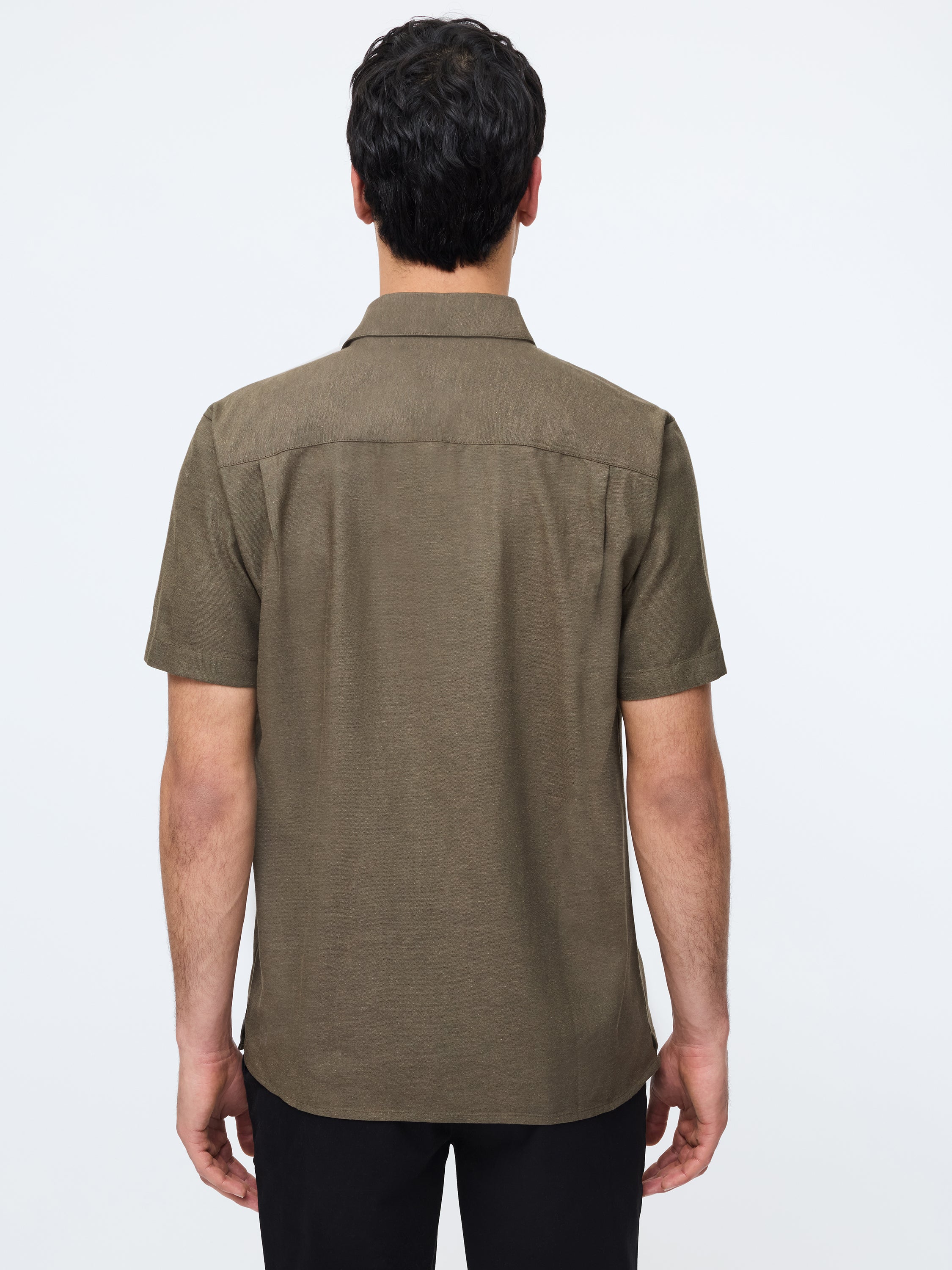 Short Sleeve Linen Blend Shirt - Image 4