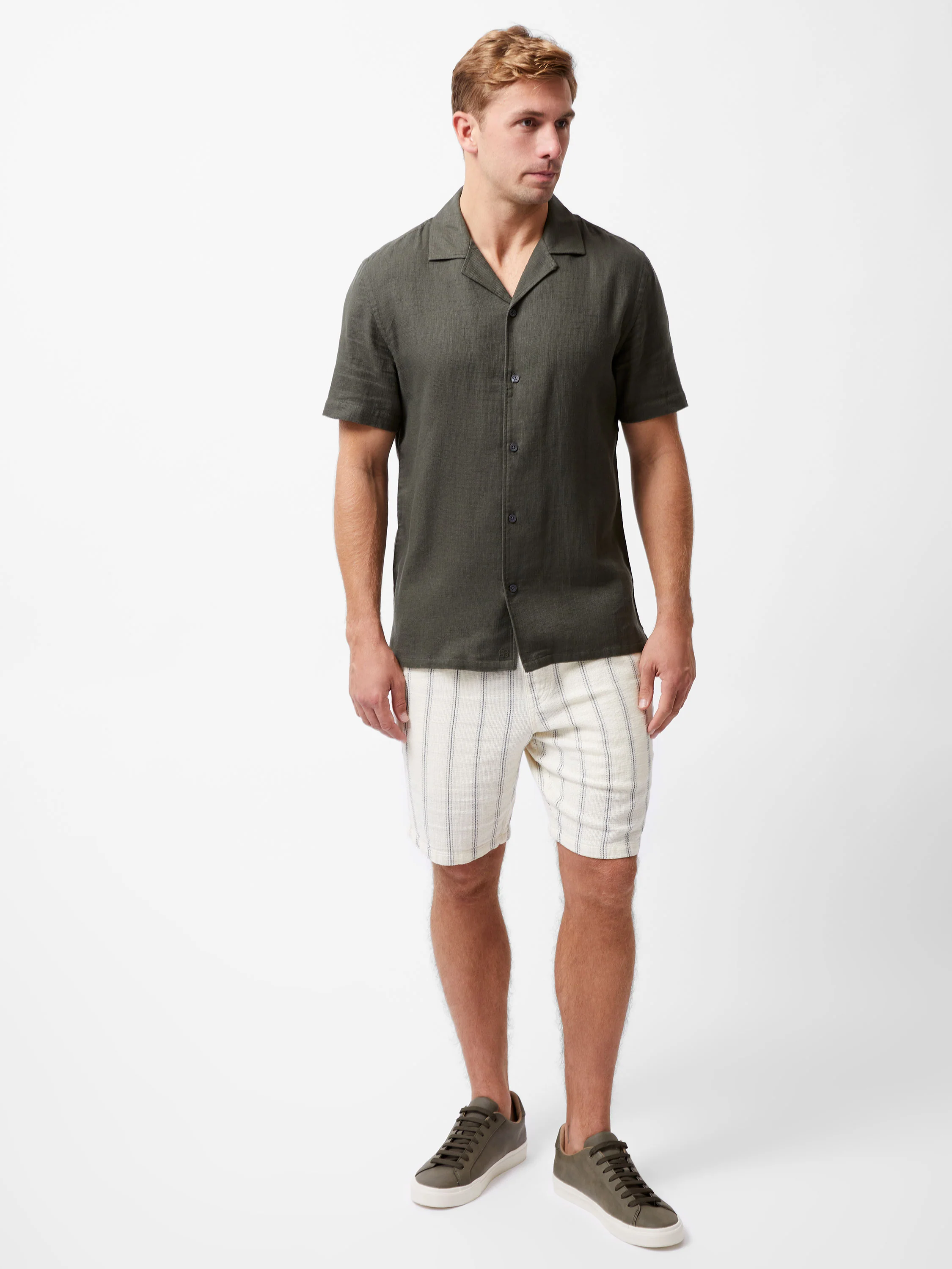 Short Sleeve Matty Weave Revere Shirt - Image 2
