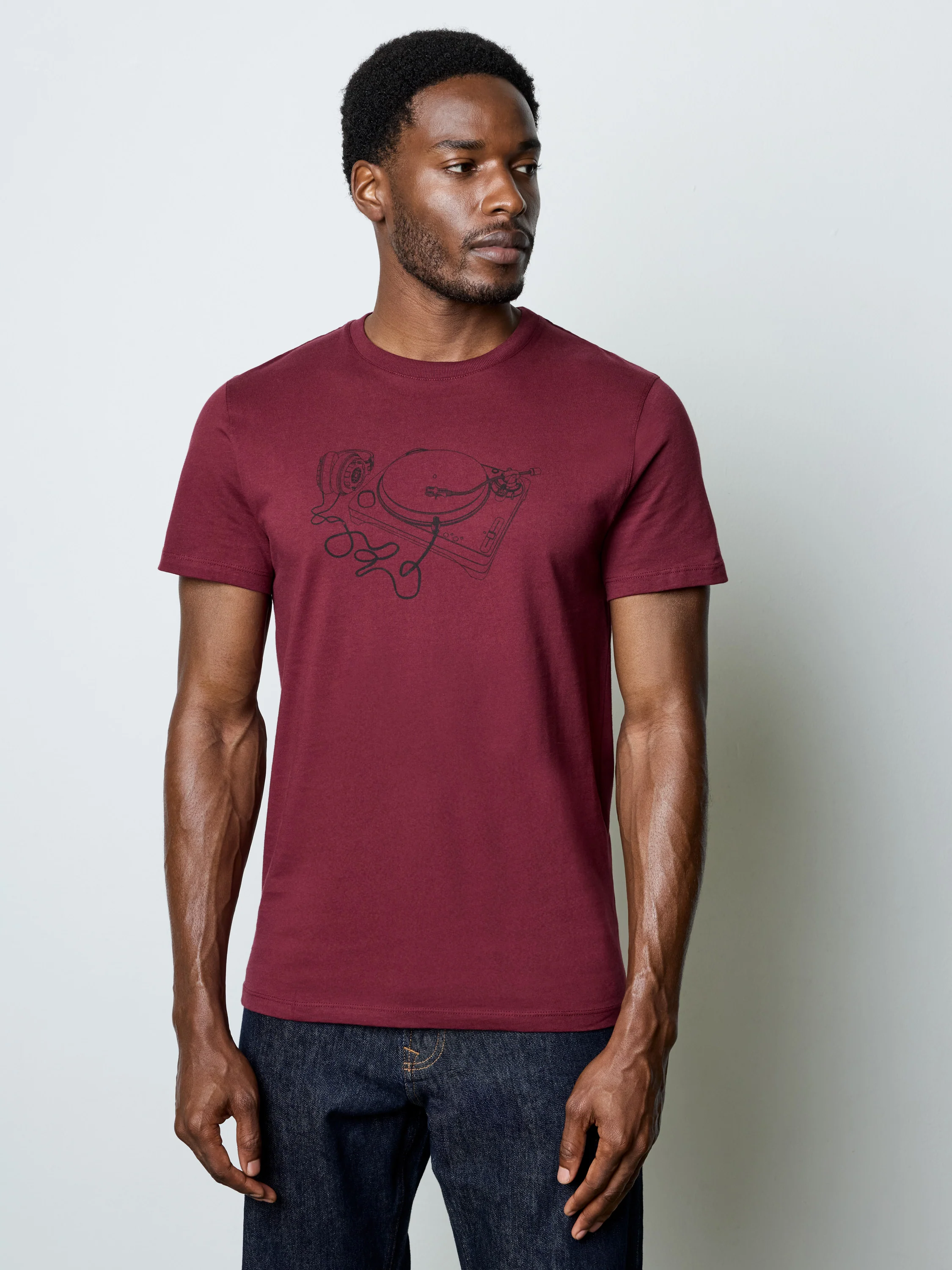 Short Sleeve Organic Turntable Graphic T-Shirt