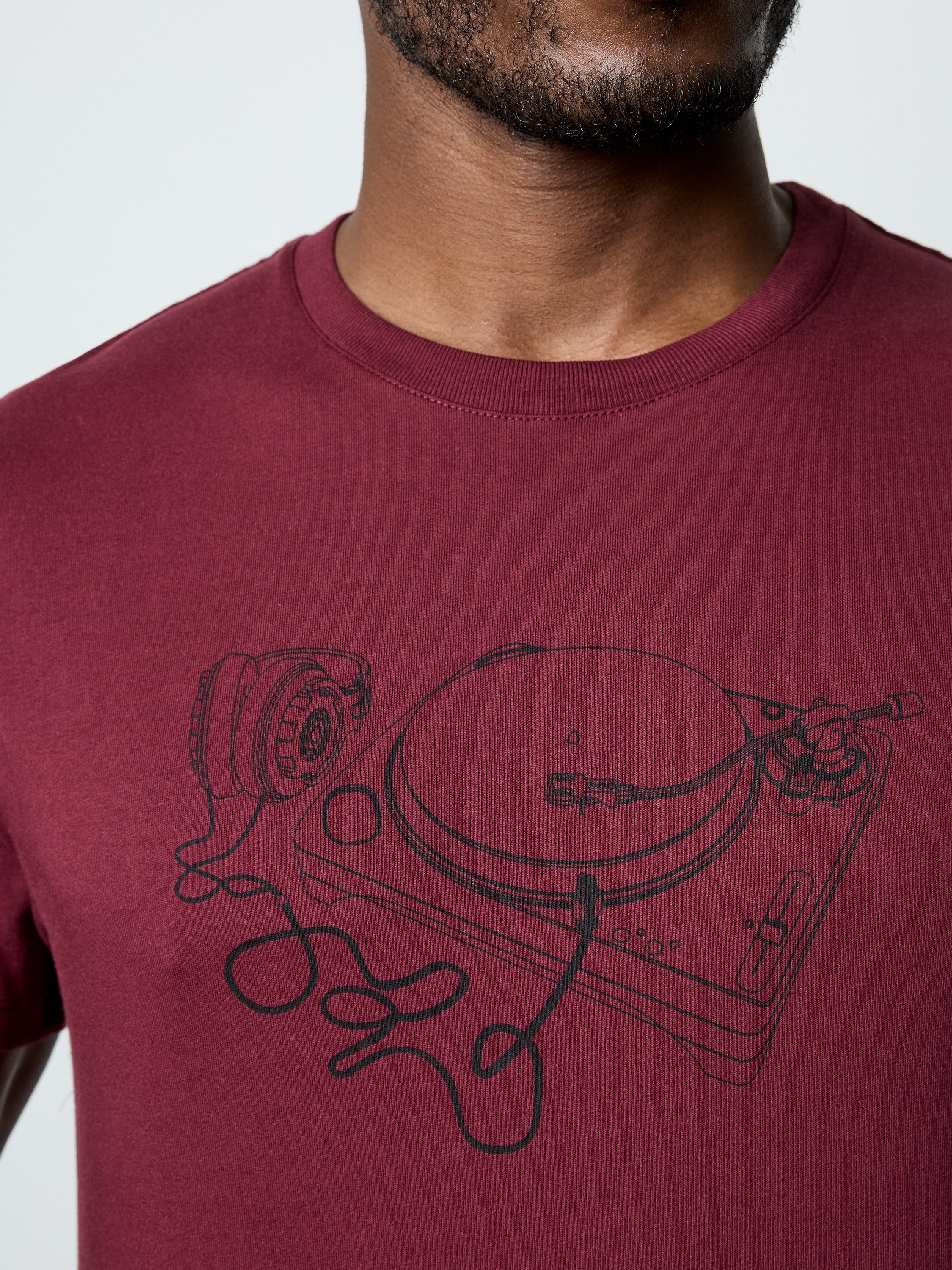 Short Sleeve Organic Turntable Graphic T-Shirt - Image 3