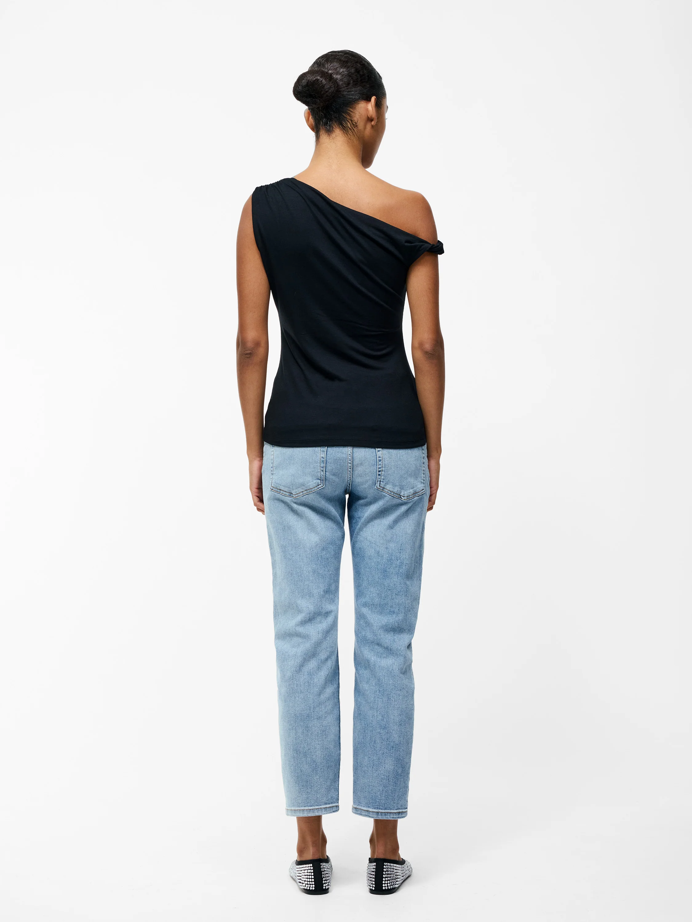Sia Jersey Asymmetric Draped Top - Image 5