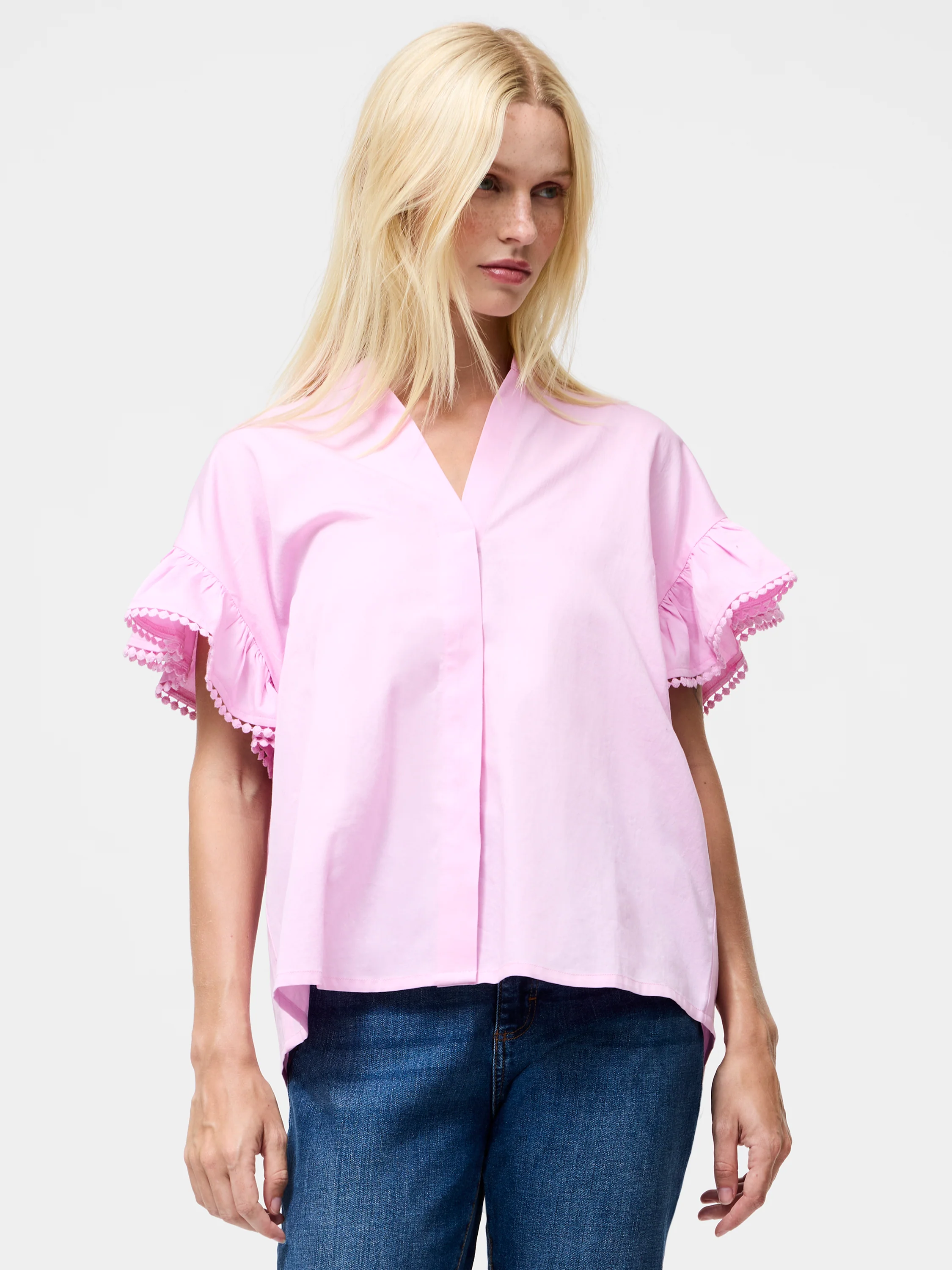 Sindey Cotton Half Placket Trim Detail Shirt - Image 2