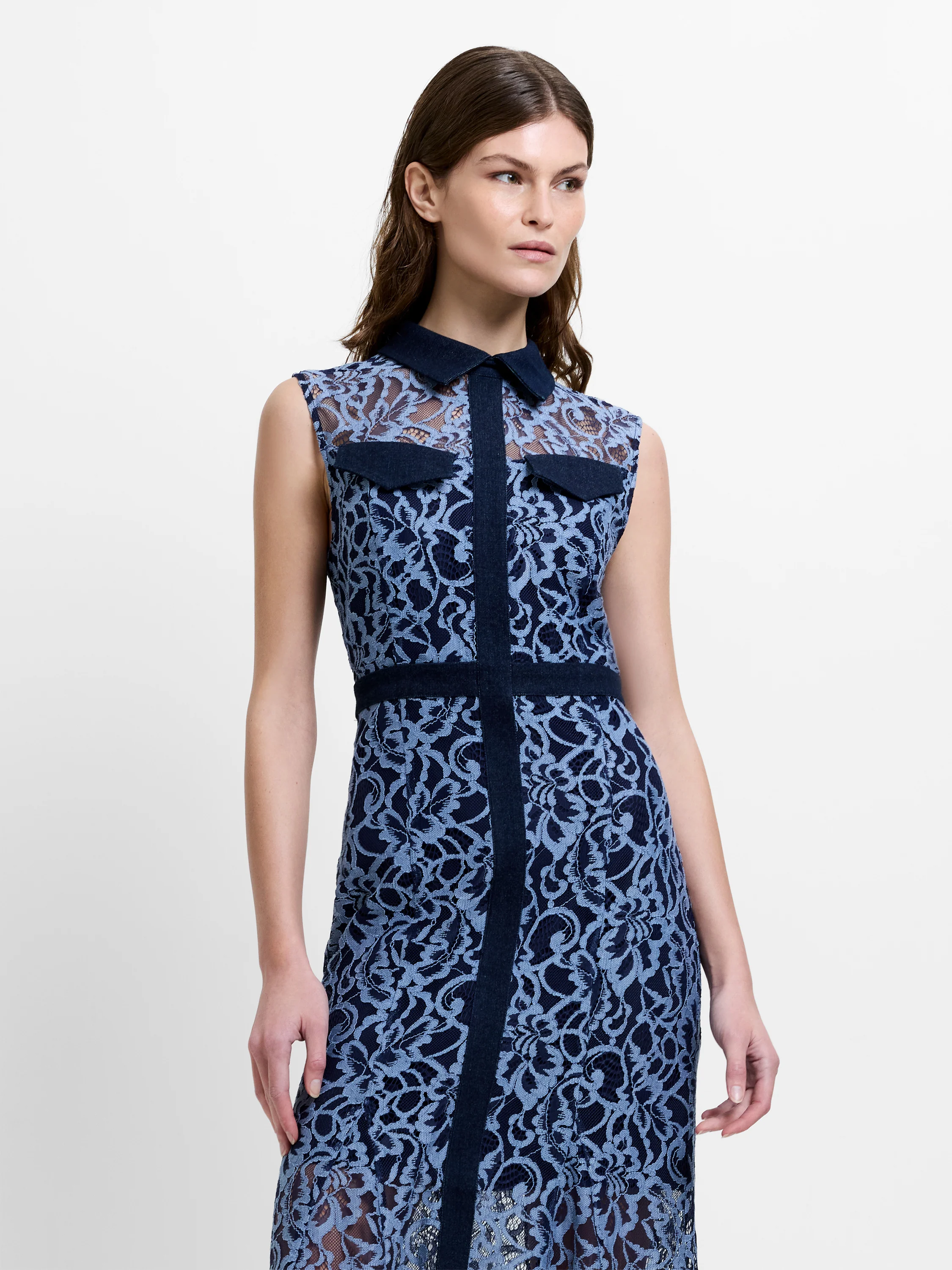 Skye Lace Godet Shirt Dress - Image 3