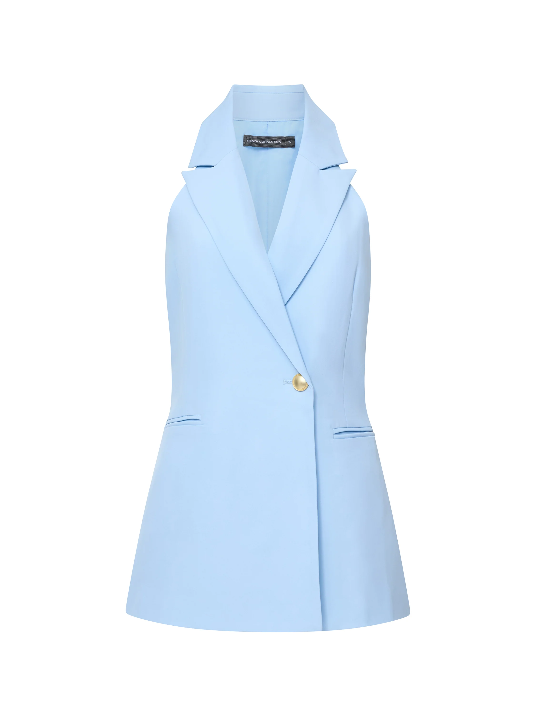 Sleek Tailored Halterneck Suit Waistcoat - Image 5