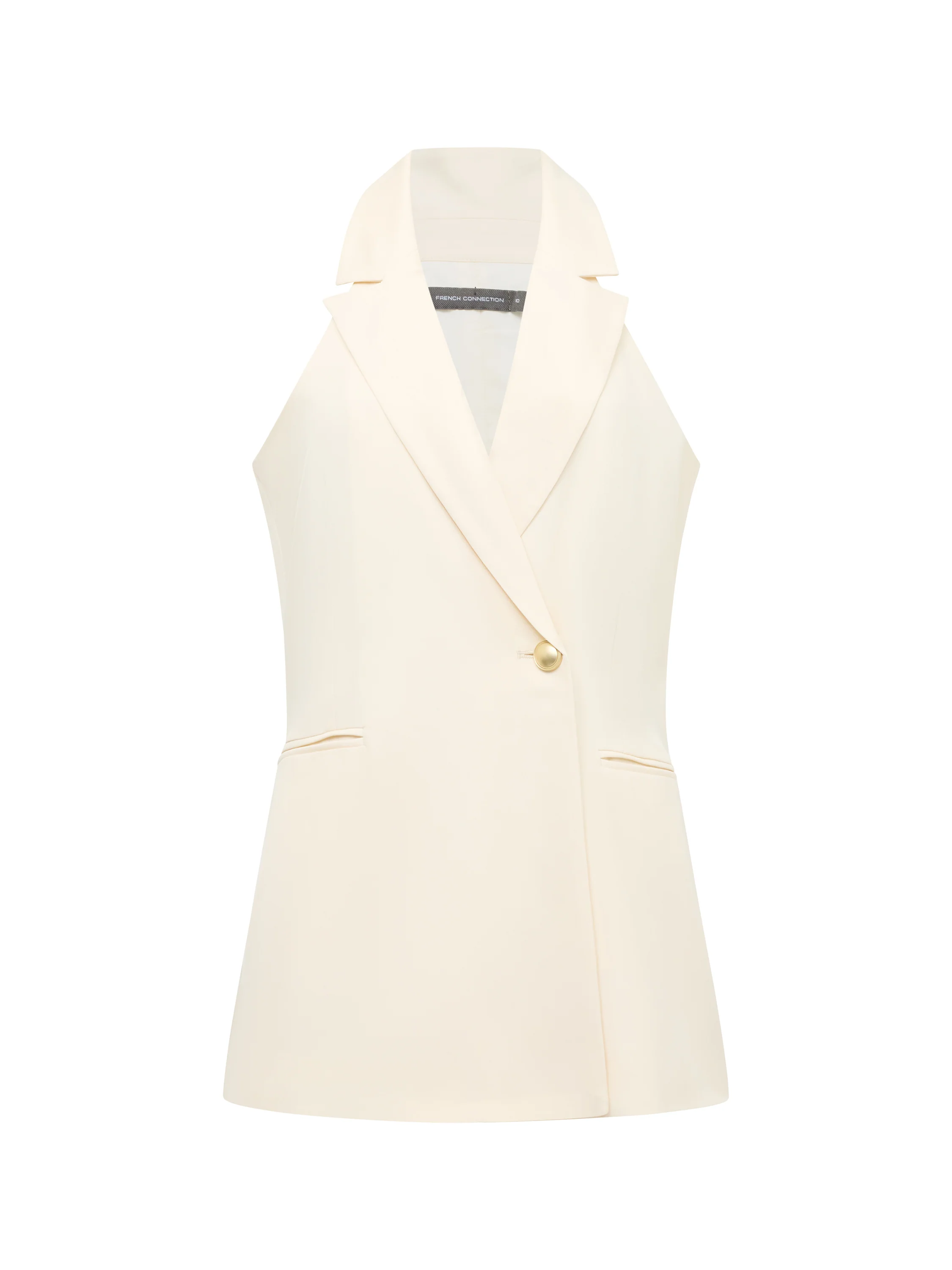 Sleek Tailored Halterneck Suit Waistcoat - Image 5