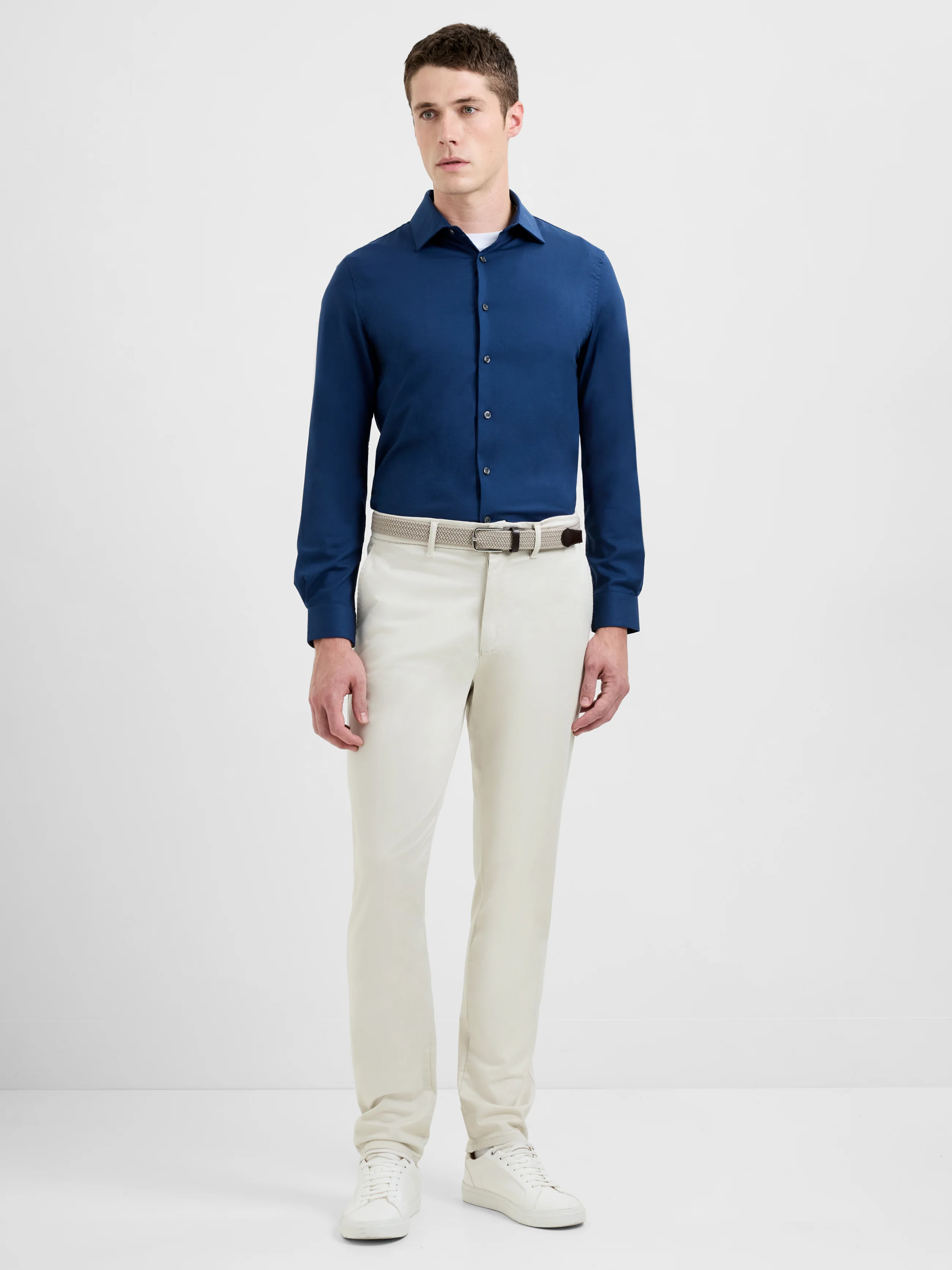 Slim Fit Wool Blend Long Sleeve Shirt - Image 2
