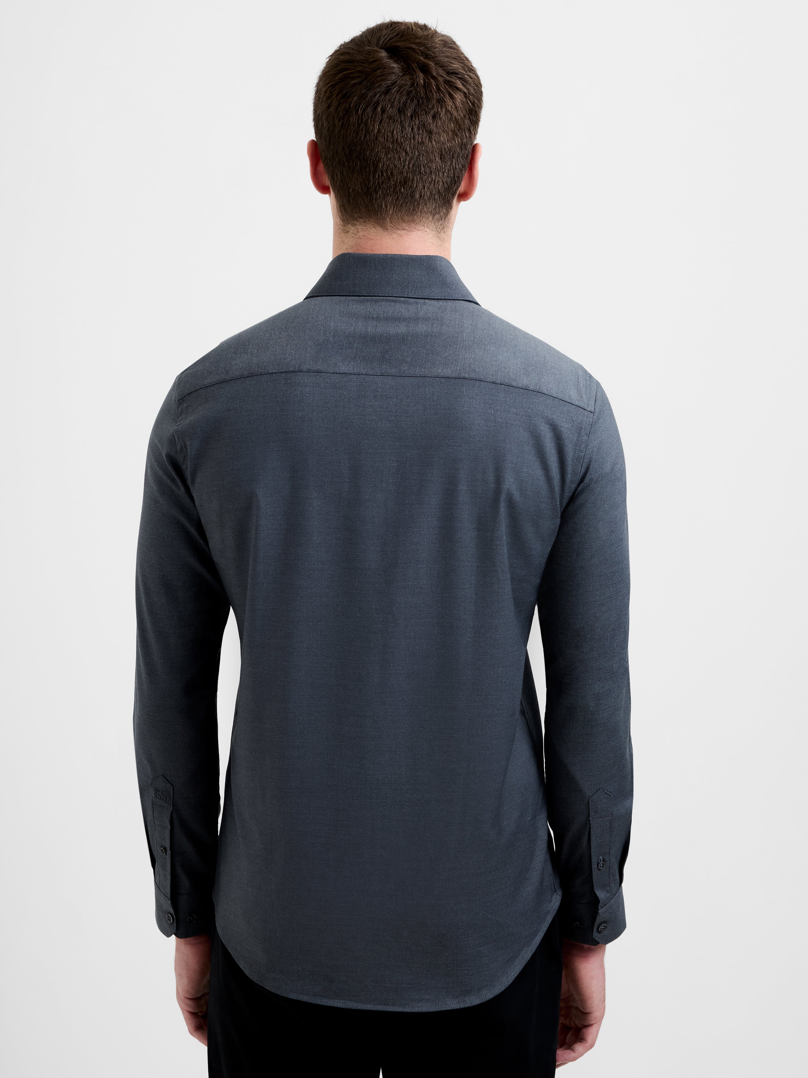 Slim Fit Wool Blend Long Sleeve Shirt - Image 5