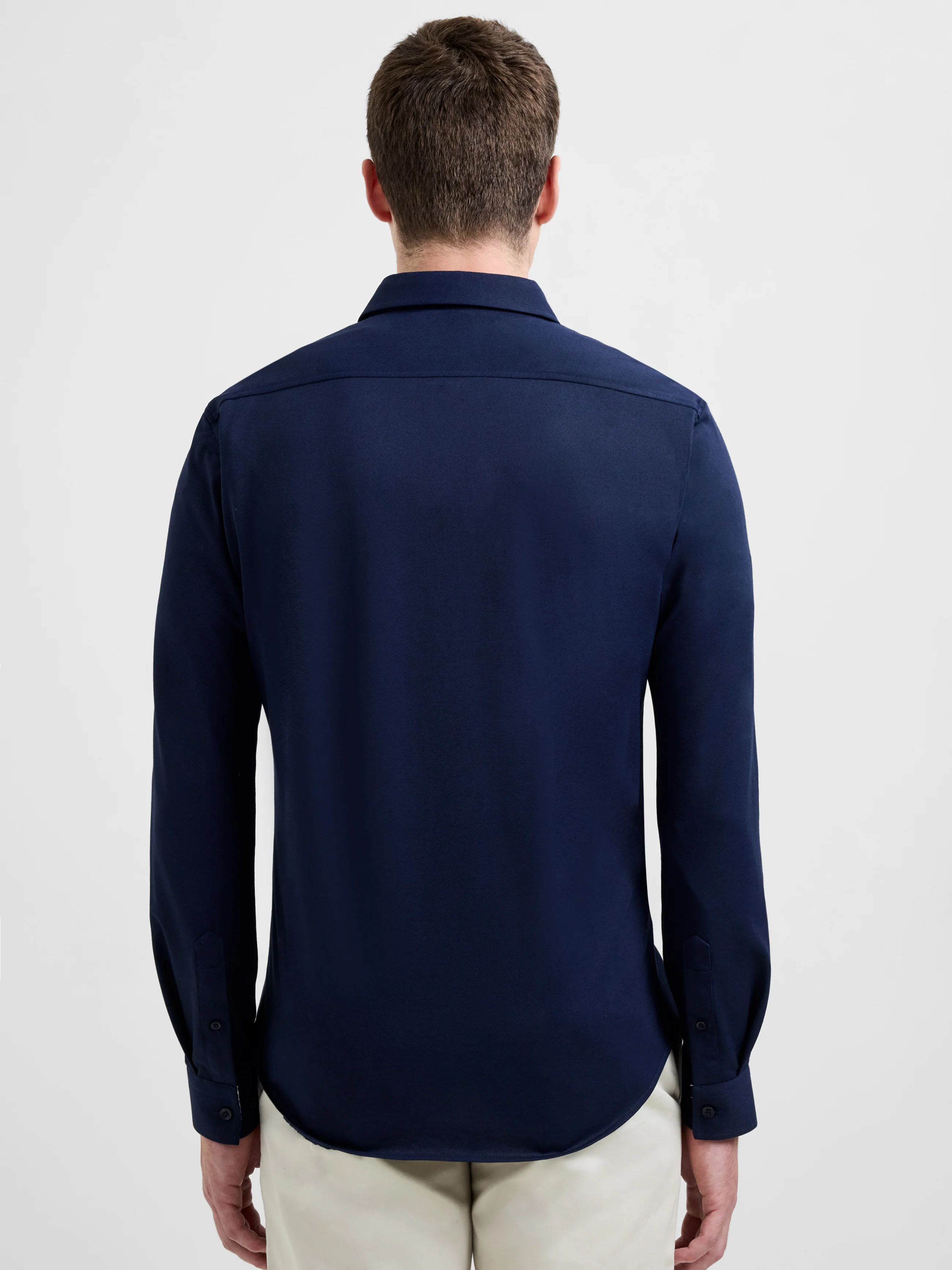Slim Fit Contrast Detail Long Sleeve Shirt - Image 4