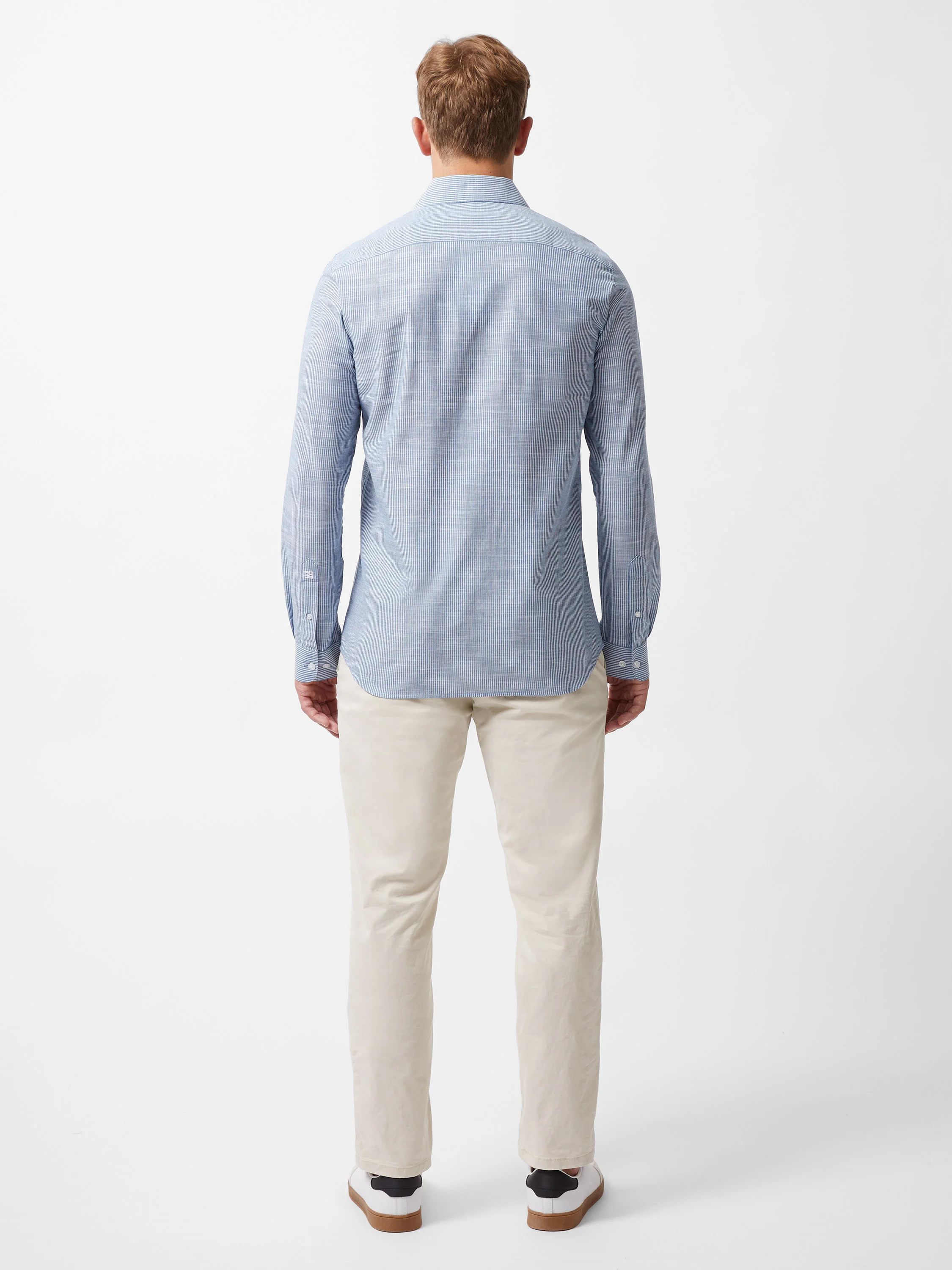 Slim Fit Cutaway Collar Stripe Shirt - Image 6