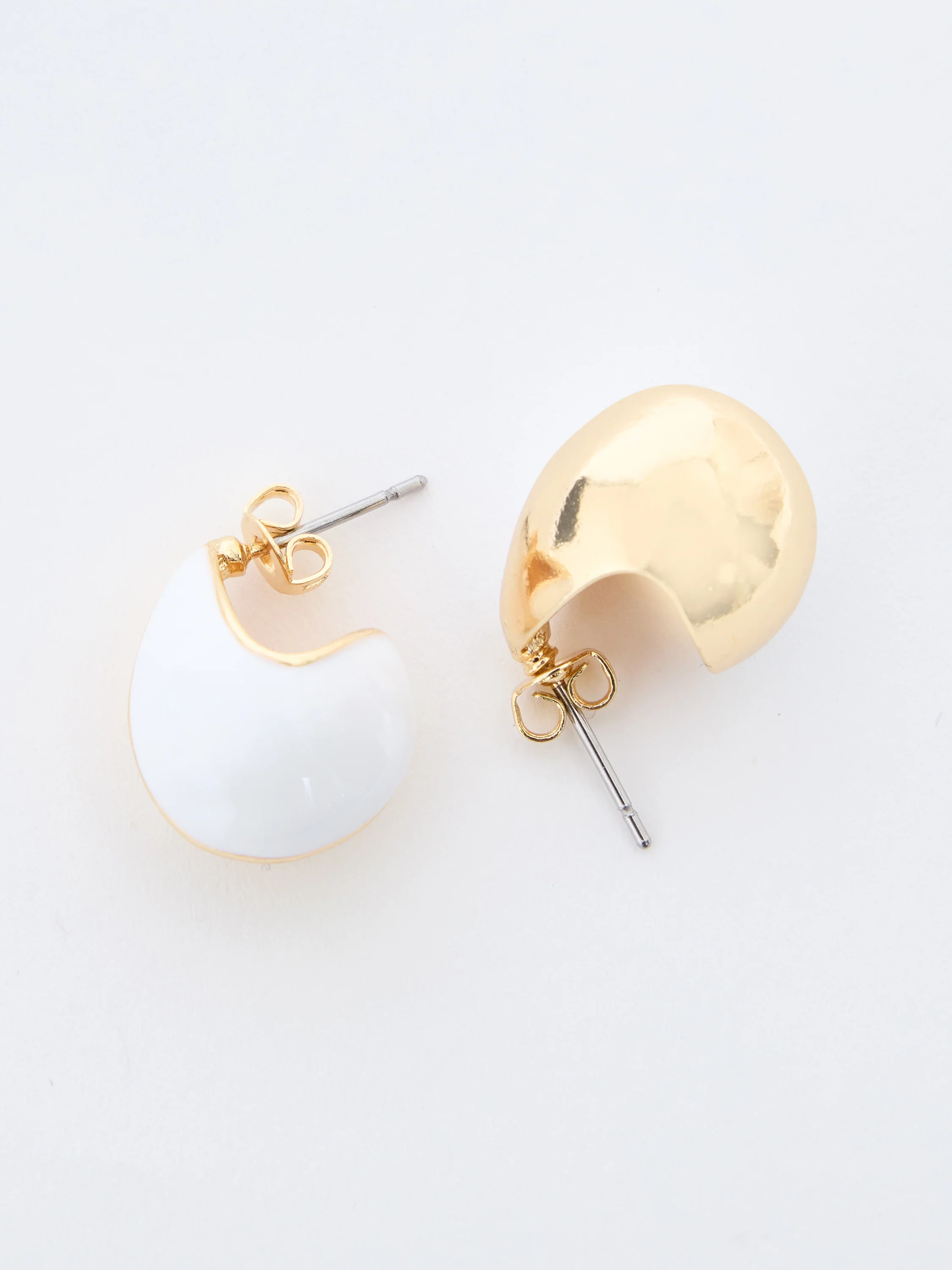 Small Two Tone Teardrop Earrings - Image 2