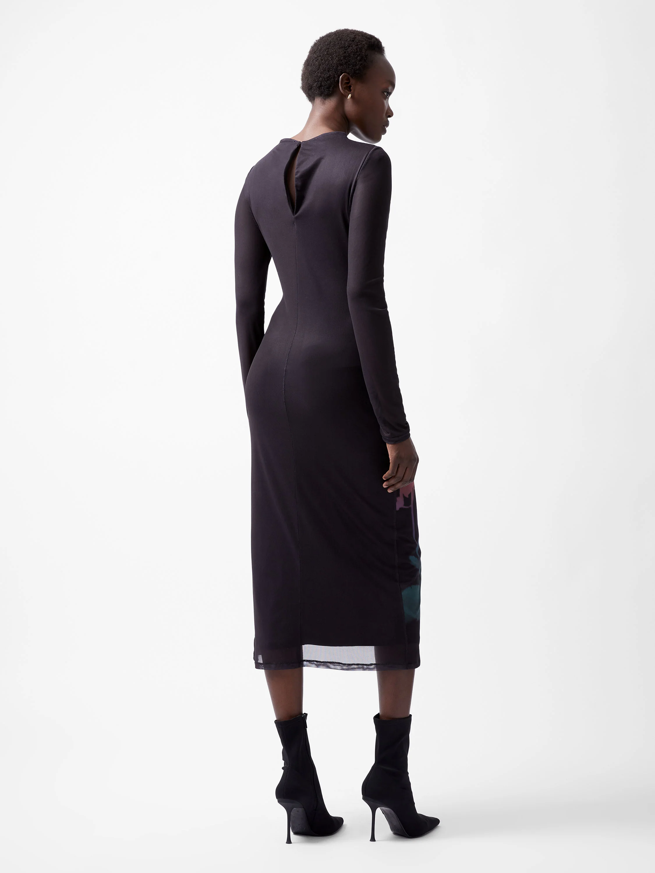 Smokey Placement Floral Long Sleeve Dress - Image 4