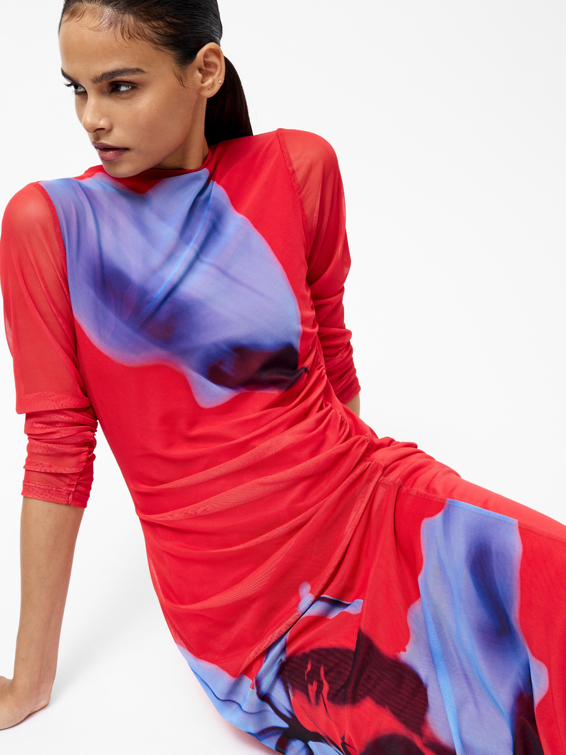 Smokey Placement Long Sleeve Floral Dress - Image 2