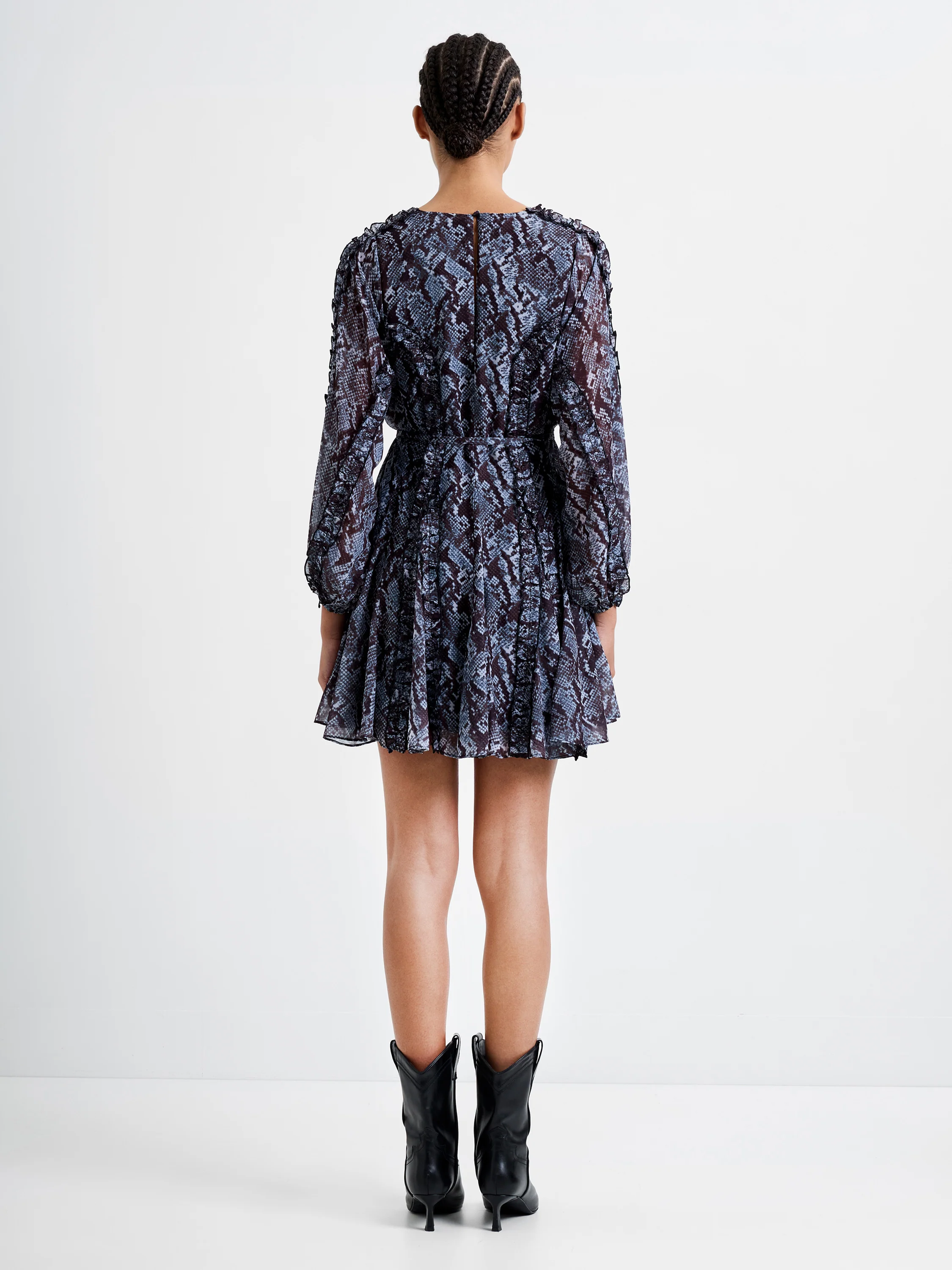 Snake Print Long Sleeve Mini Dress - Image 5