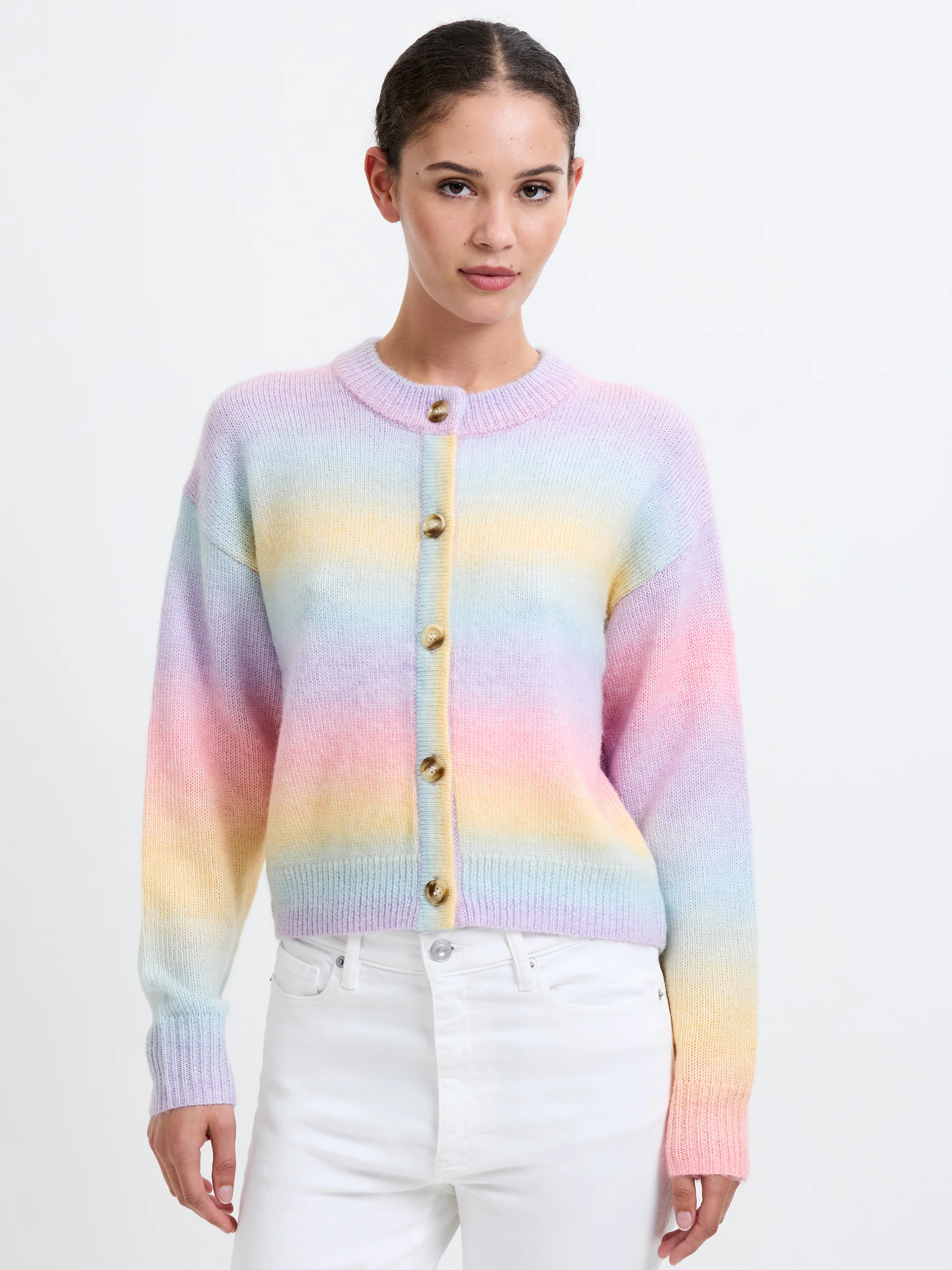 Space Dye Button Through Cardigan
