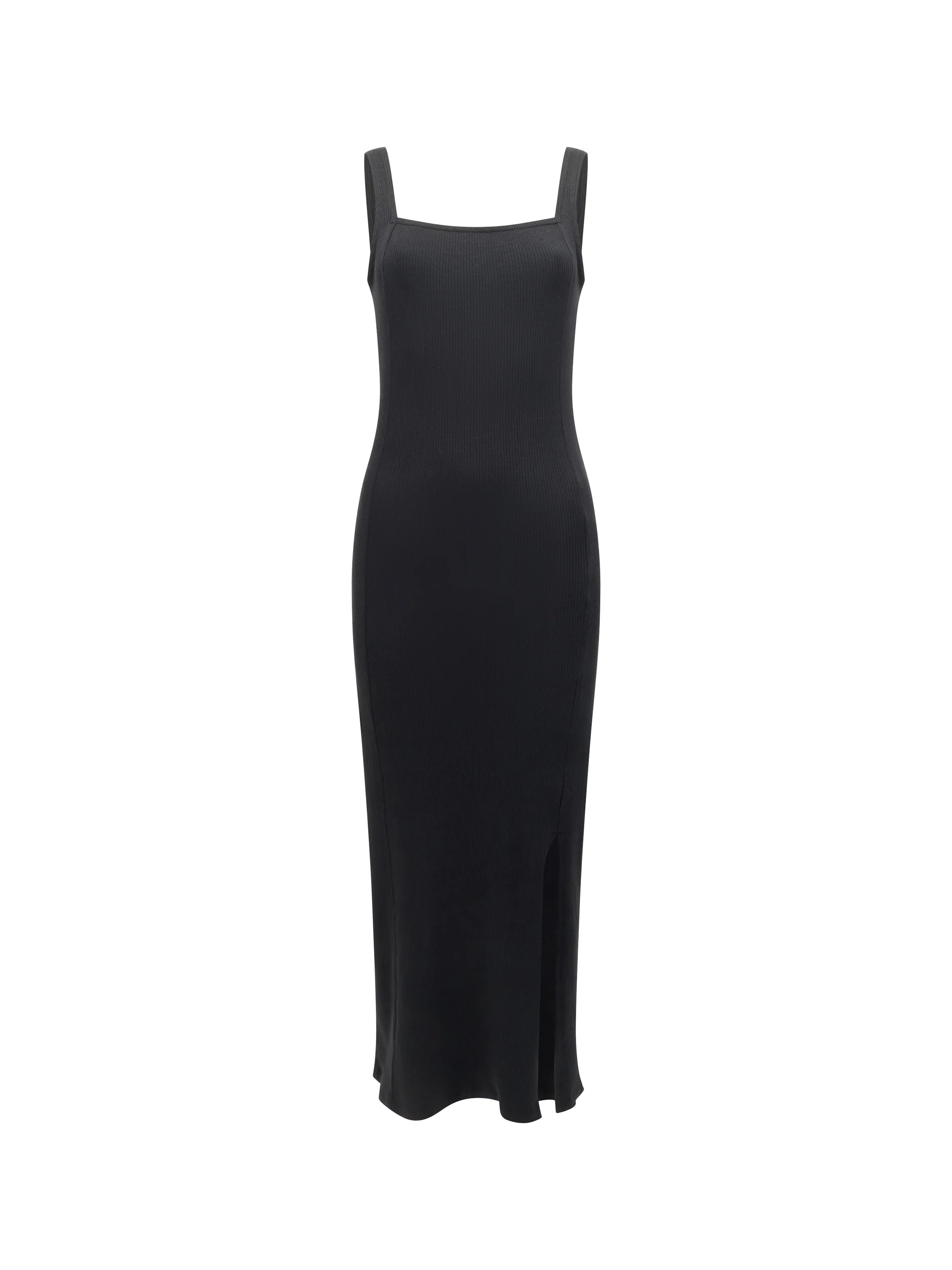 Square Neck Ribbed Bodycon Midi Dress - Image 6