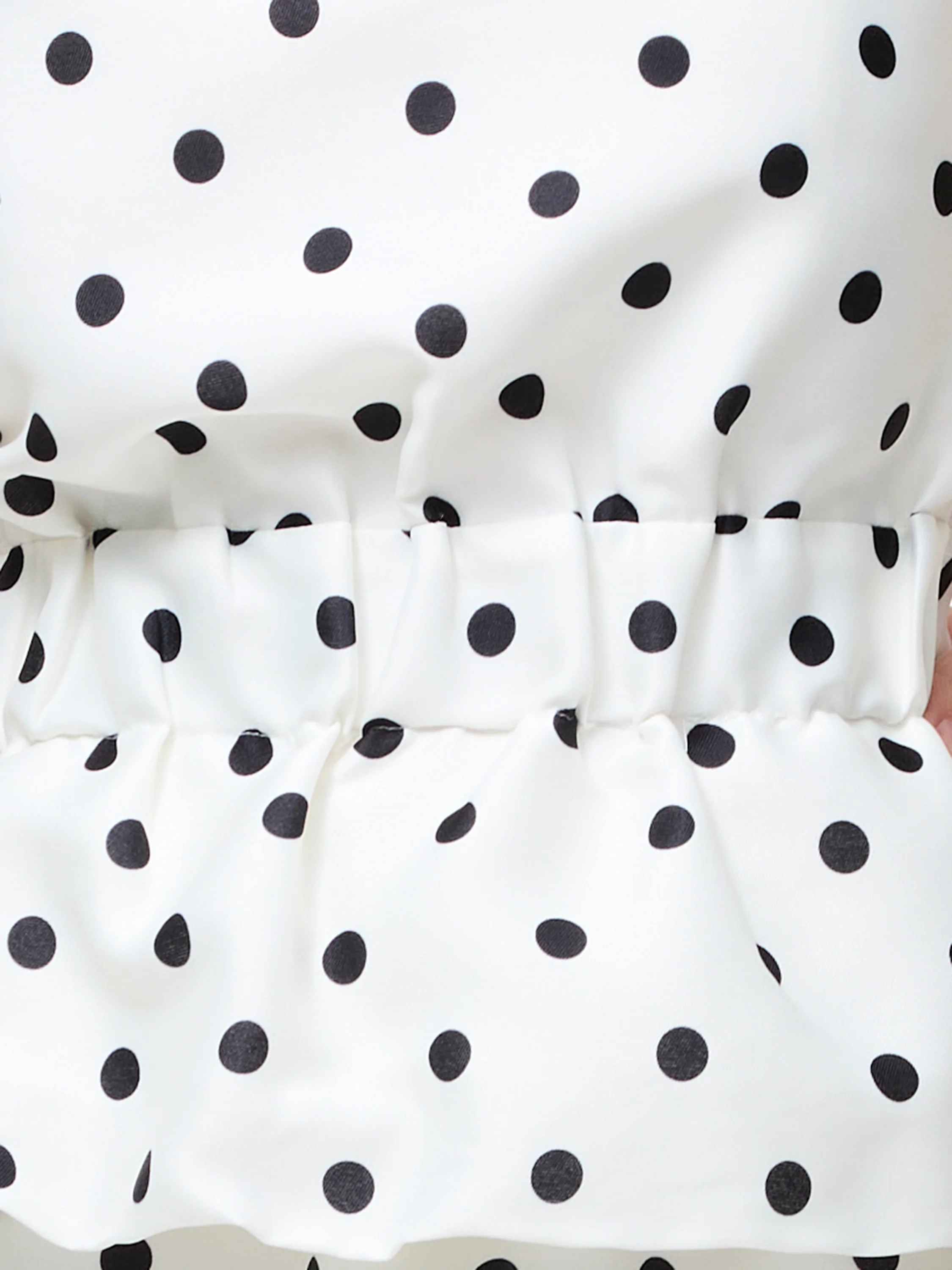 Strapless Polka Dot Peplum Top - Image 3