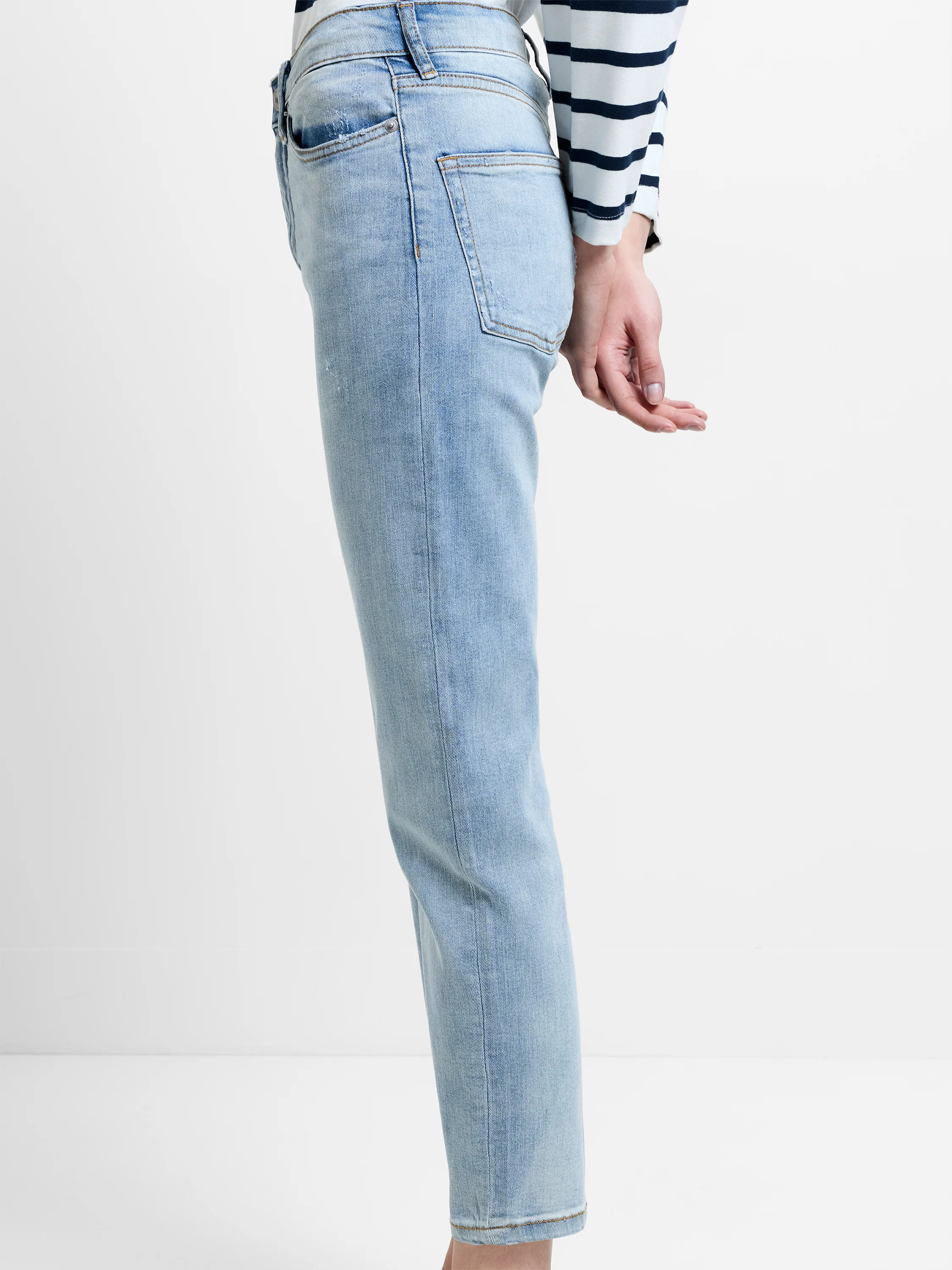 Stretch Denim Cigarette Fit Ankle Length Jeans 28 Inch - Image 3