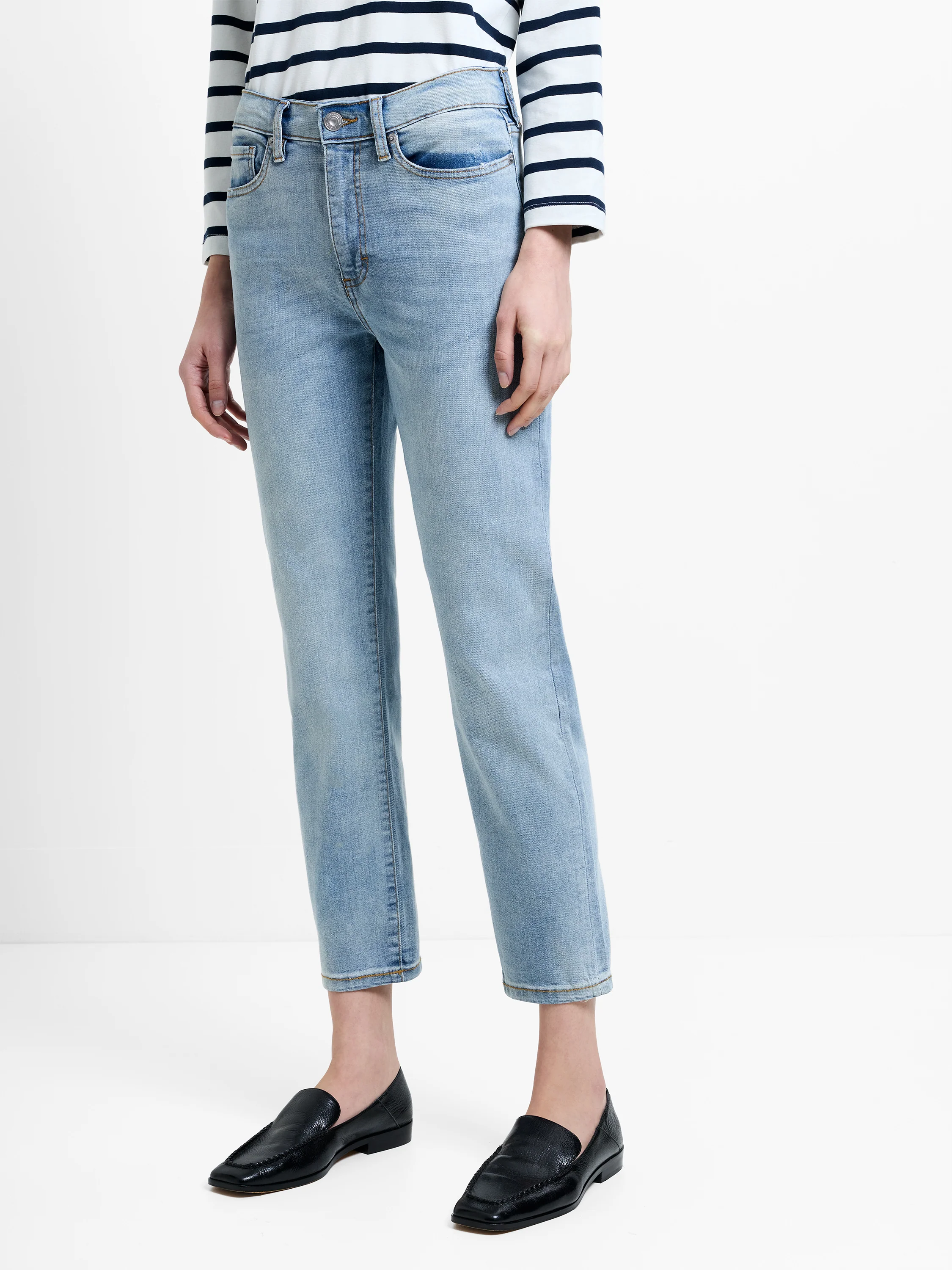 Stretch Denim Cigarette Fit Ankle Length Jeans 28 Inch - Image 5
