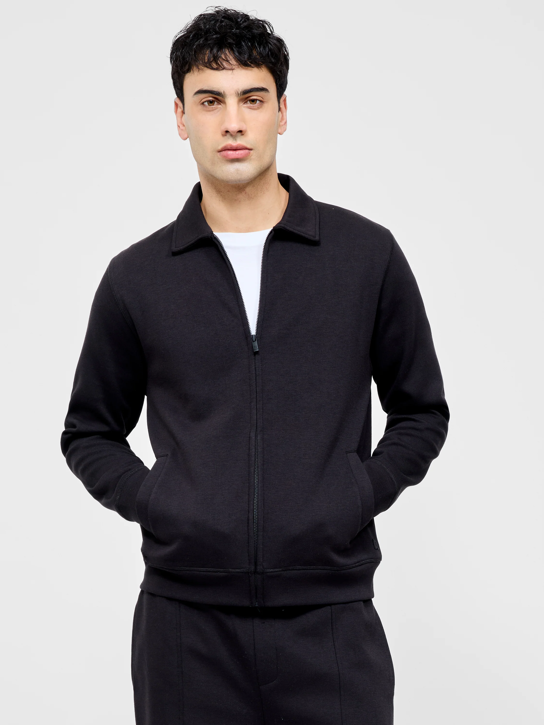 Stretch Collared Zip Through Sweatshirt - Image 3