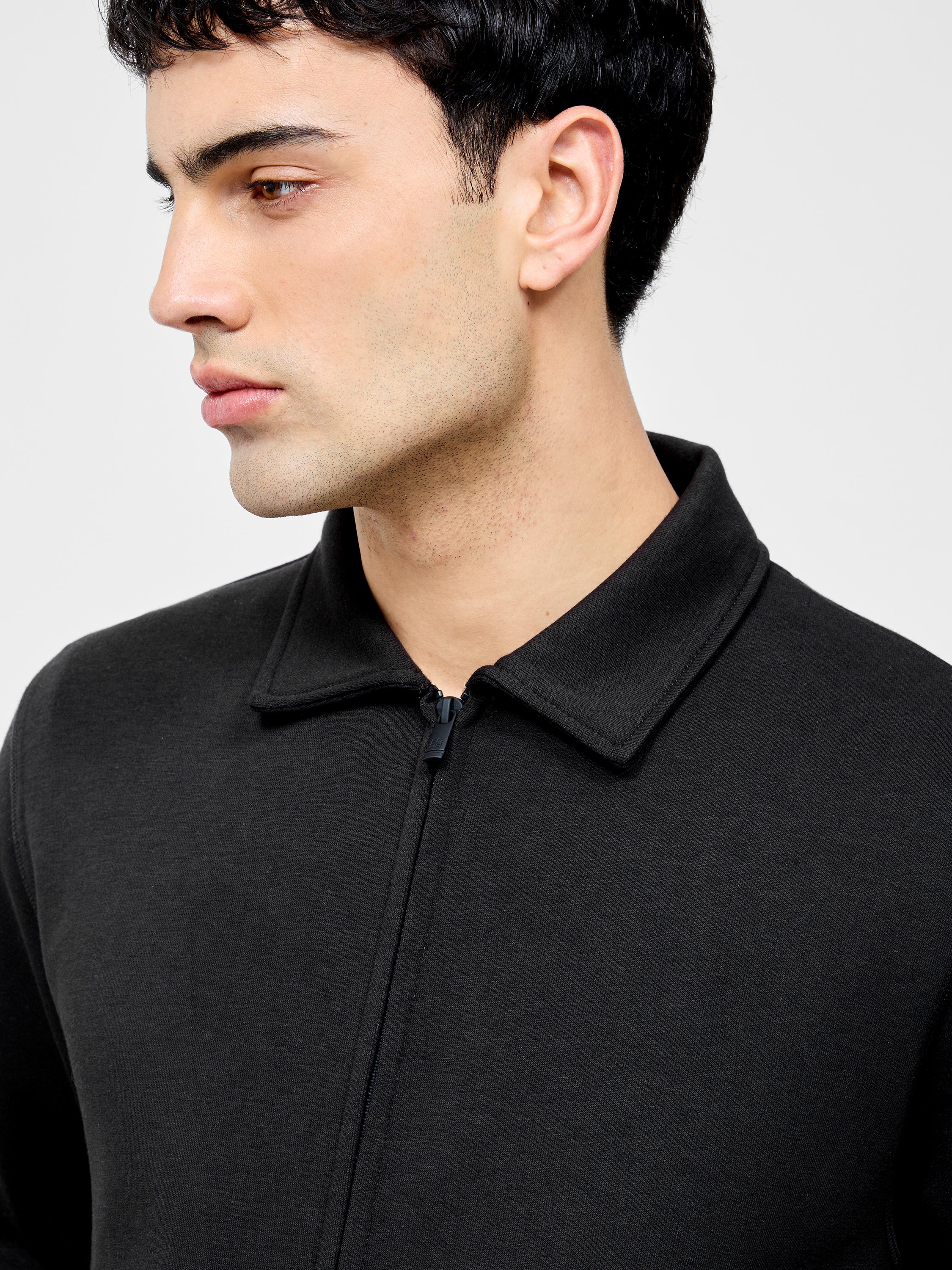 Stretch Collared Zip Through Sweatshirt - Image 4