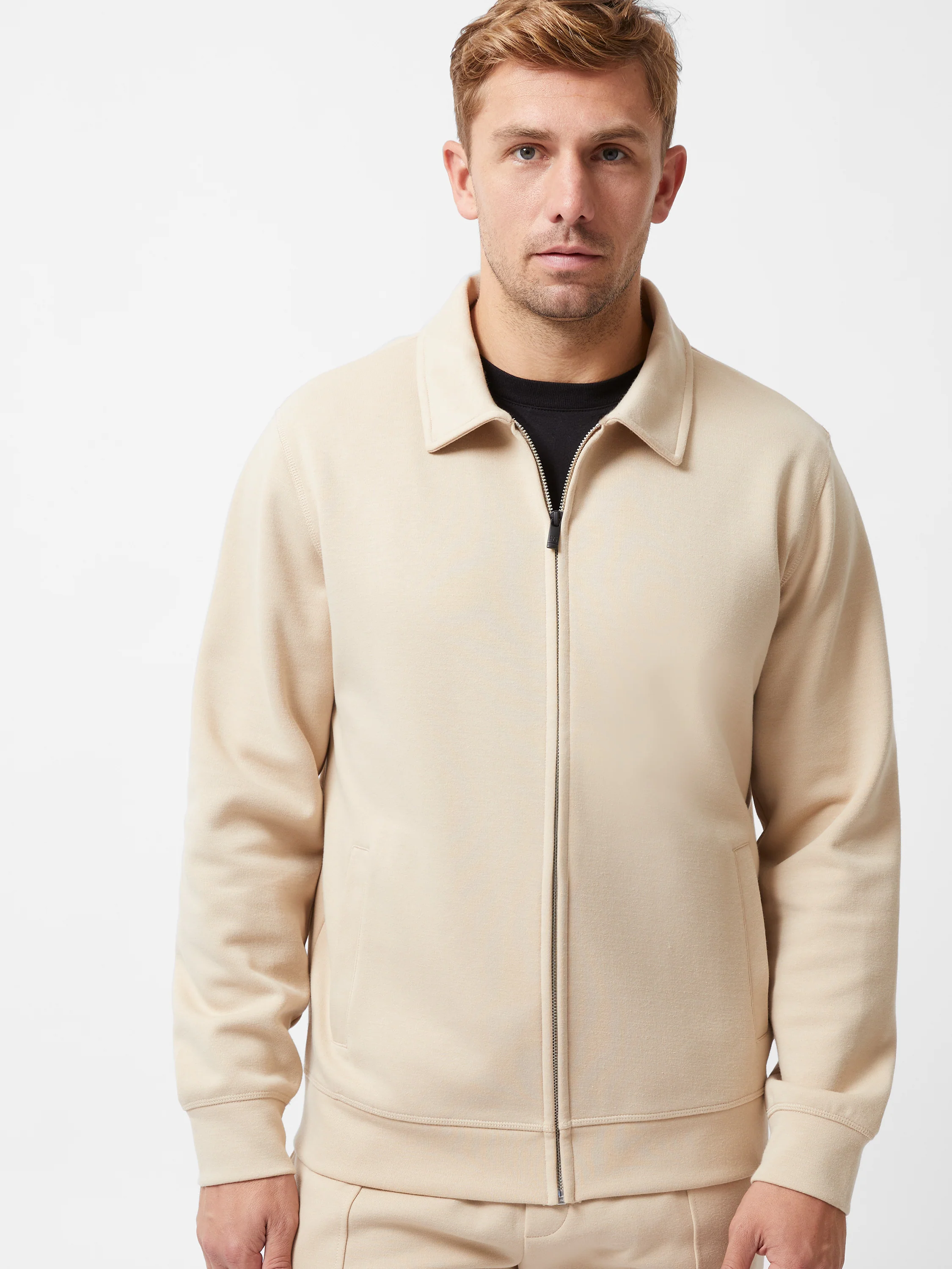 Stretch Collared Zip Through Sweatshirt - Image 2