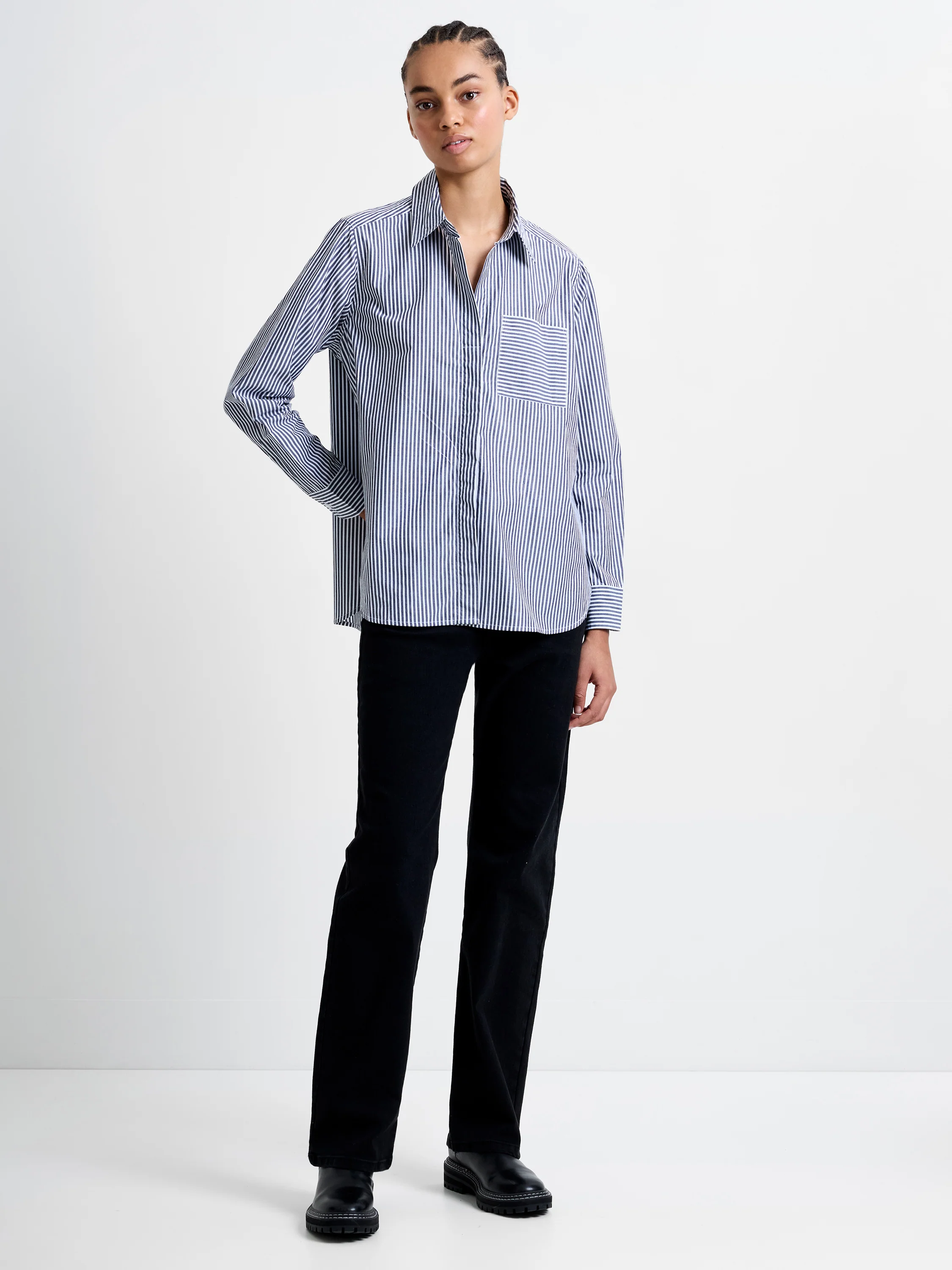 Stripe Buttoned Popover Shirt - Image 2