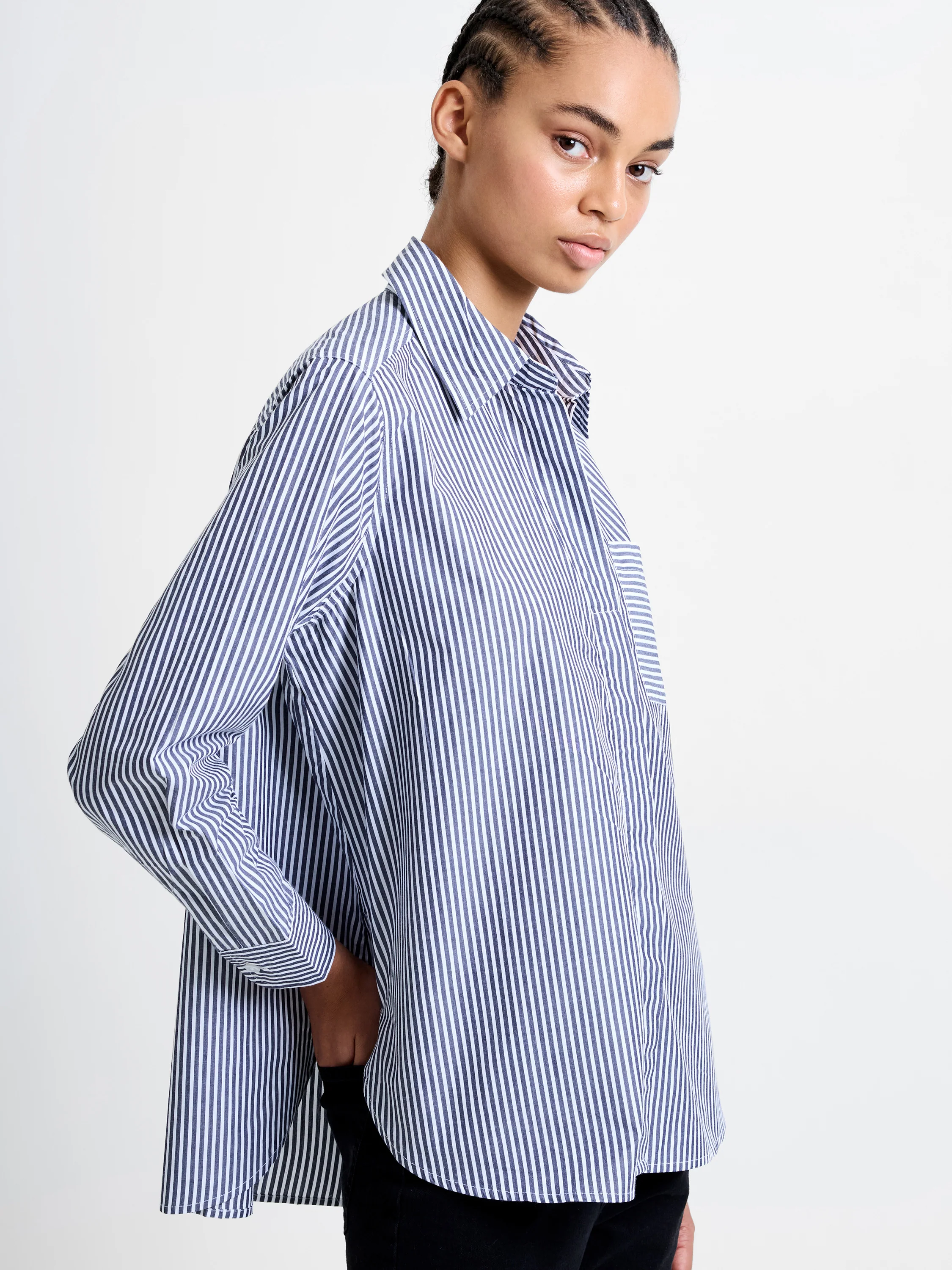 Stripe Buttoned Popover Shirt - Image 3