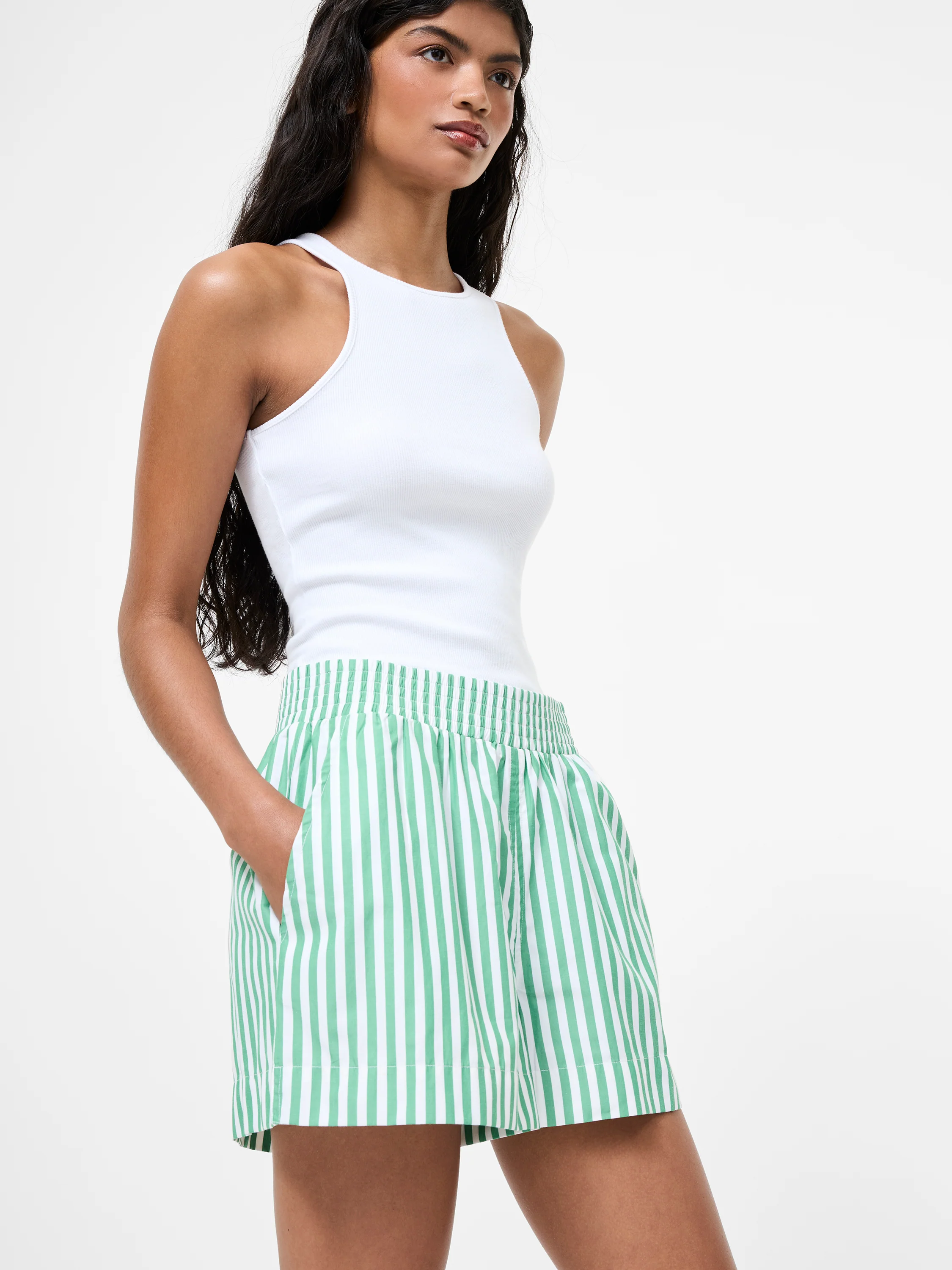 Stripe Shirting Shorts - Image 2