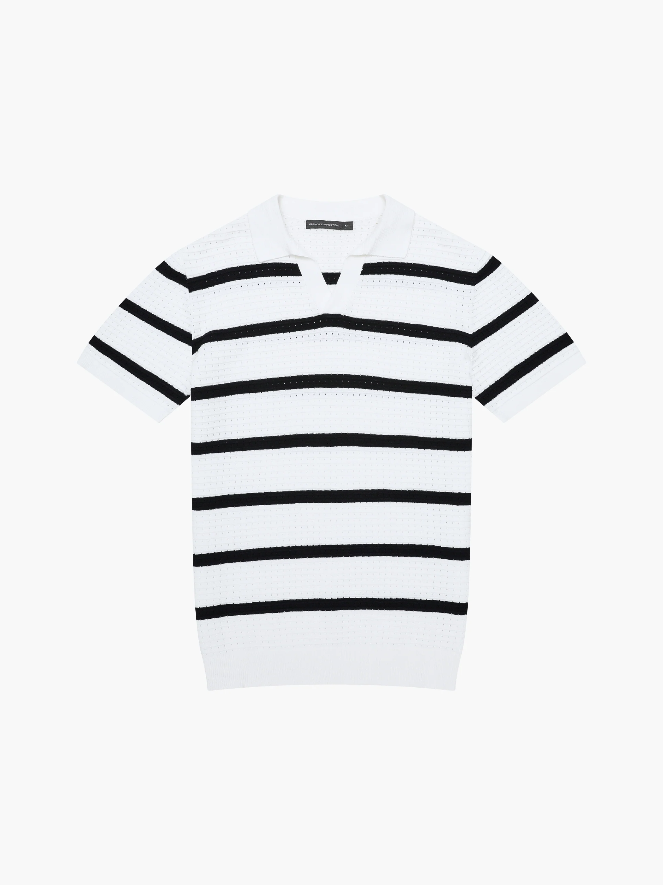 Striped Textured Trophy Neck Shirt - Image 6