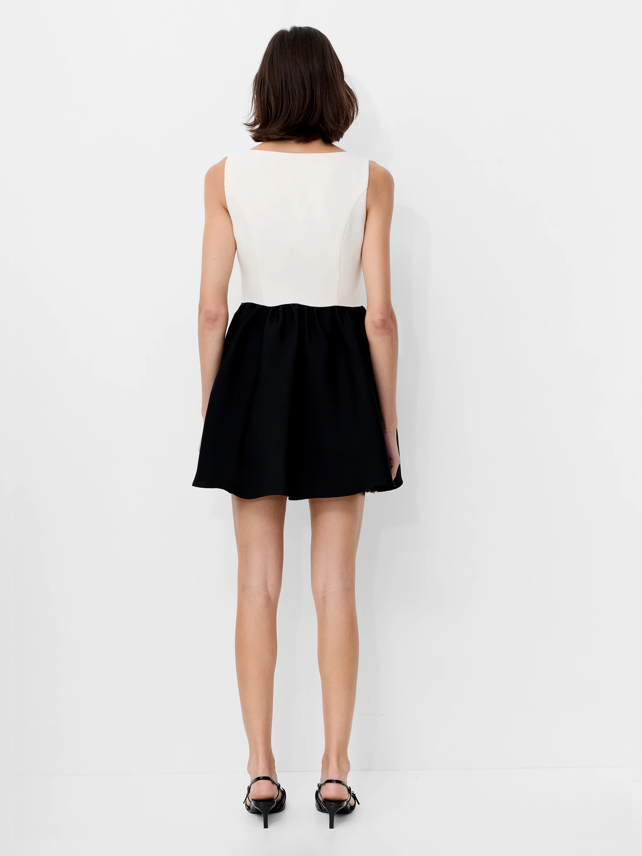 Structured Square Neck Sleeveless Mini Dress - Image 4