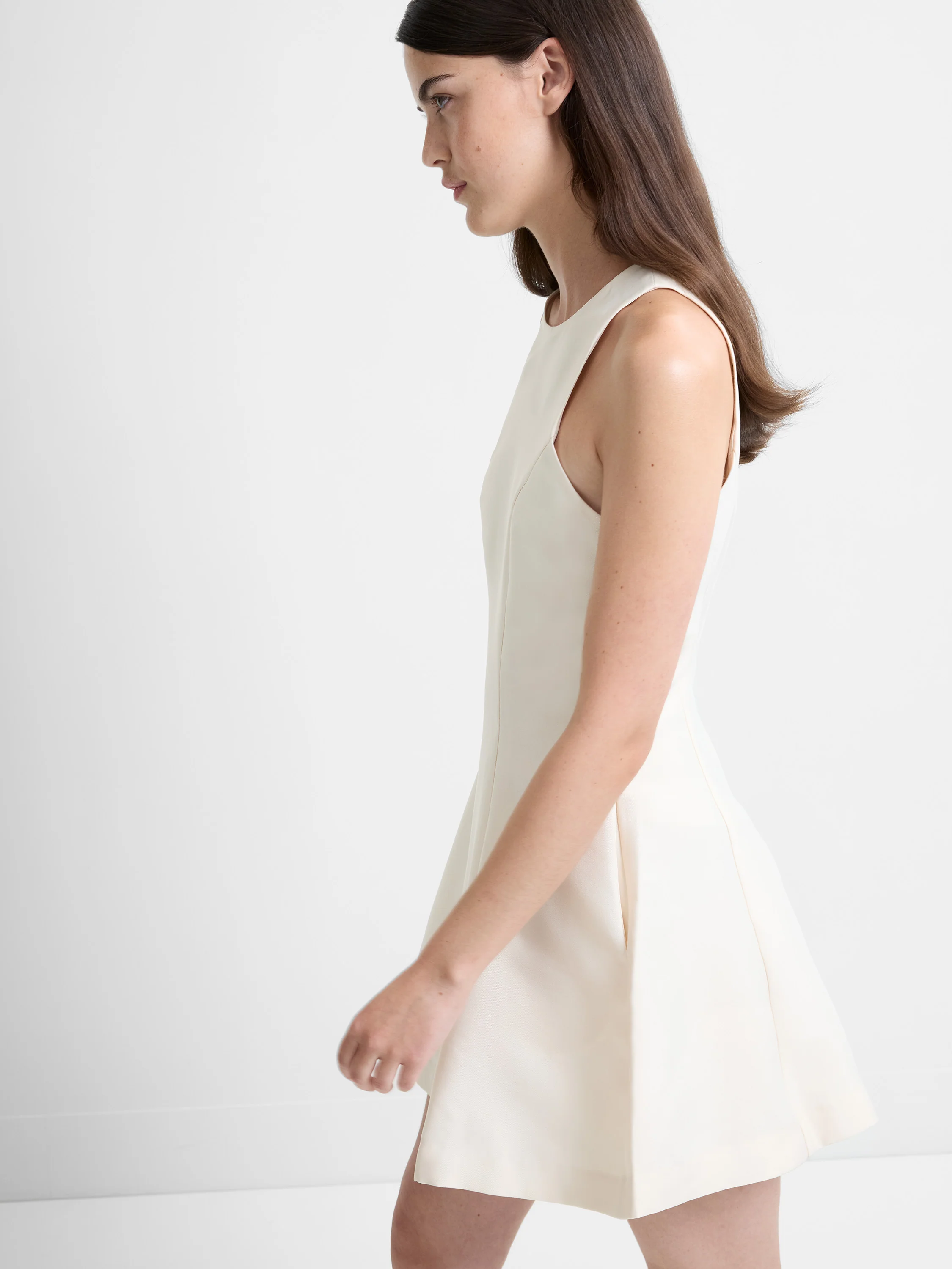 Structured Taffeta Flare Mini Dress - Image 3